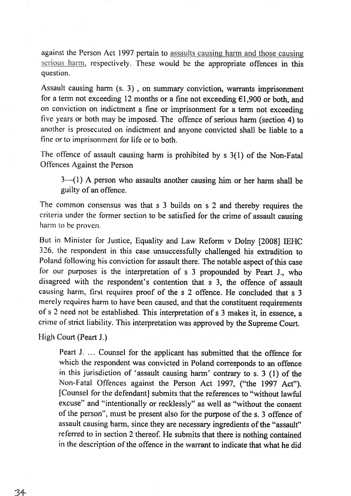 Criminal Law Part 2 Exam Report March 2017 Against The Person Act 