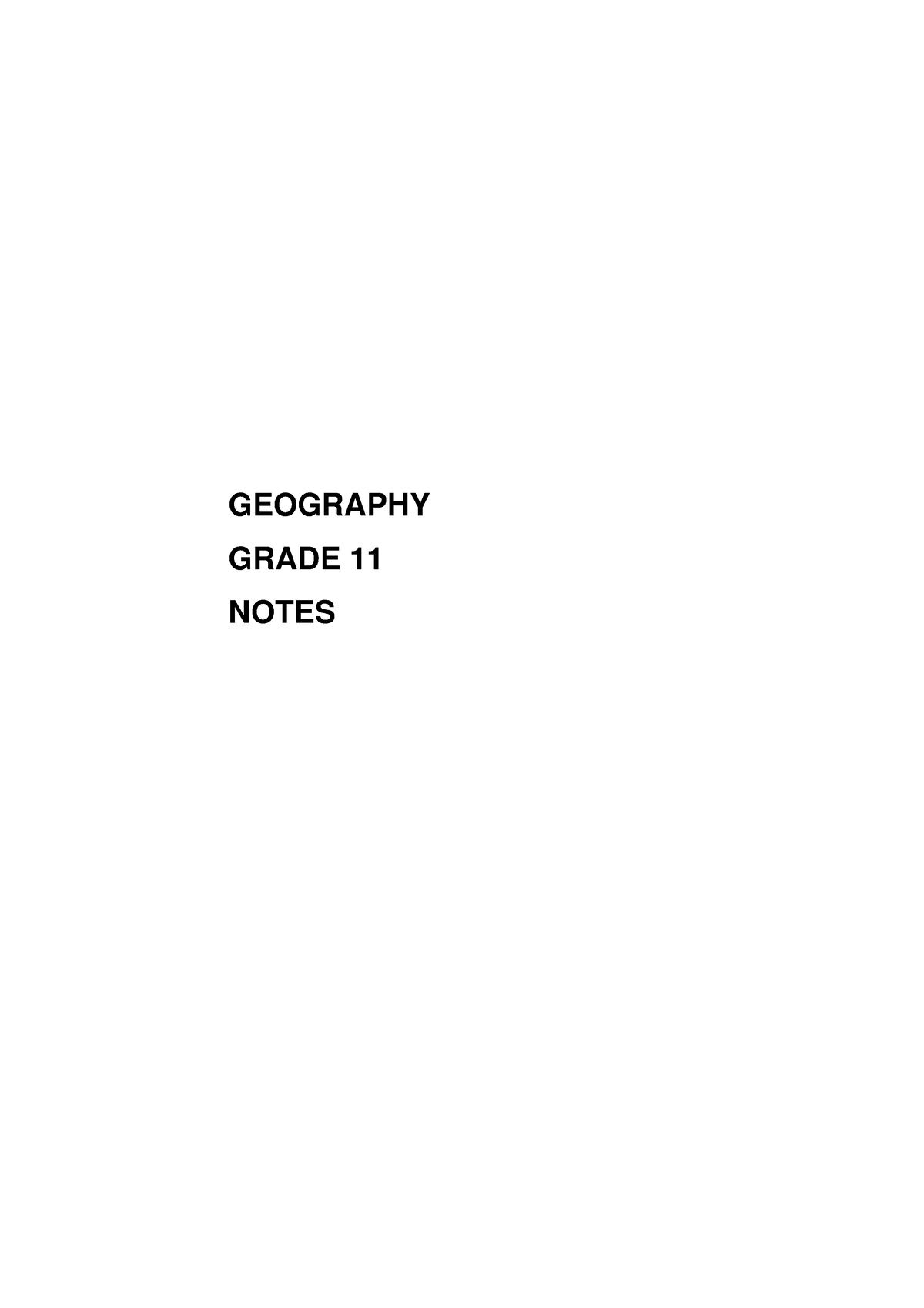 geography essay grade 11