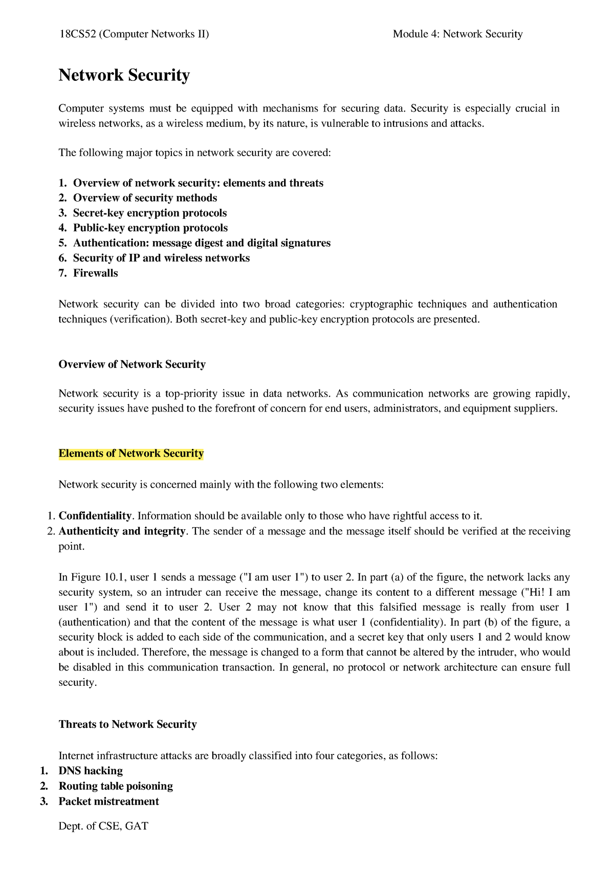 GAT Module 4 notes - Network Security Computer systems must be equipped ...