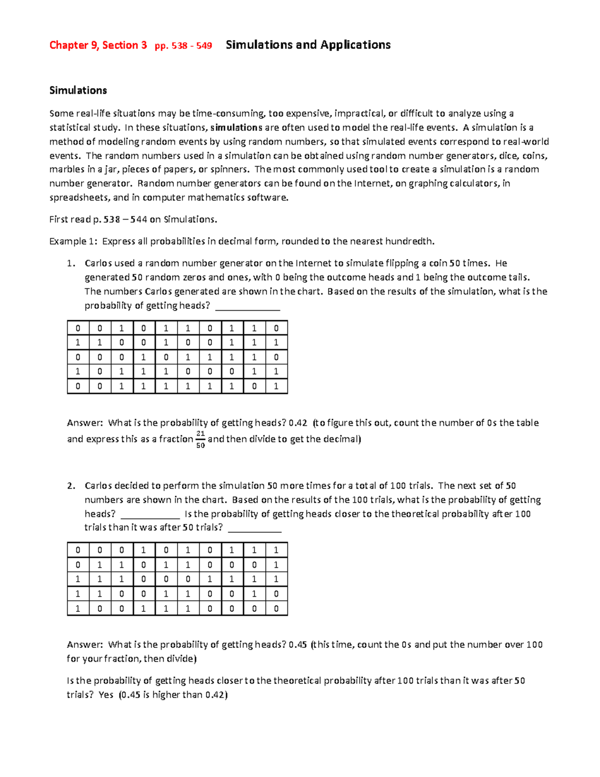 Chapter 9, Section 3 Class Notes - Chapter 9, Section 3 pp. 538 - 549 ...