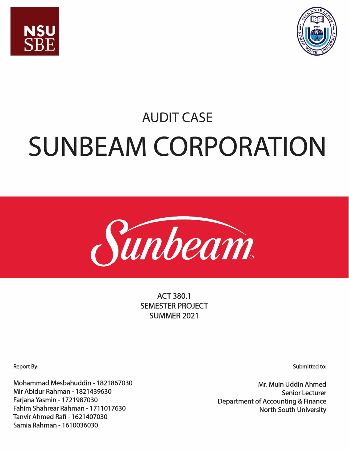 sunbeam scandal