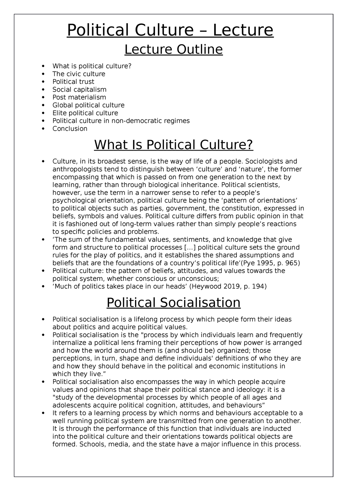 political culture essay topics