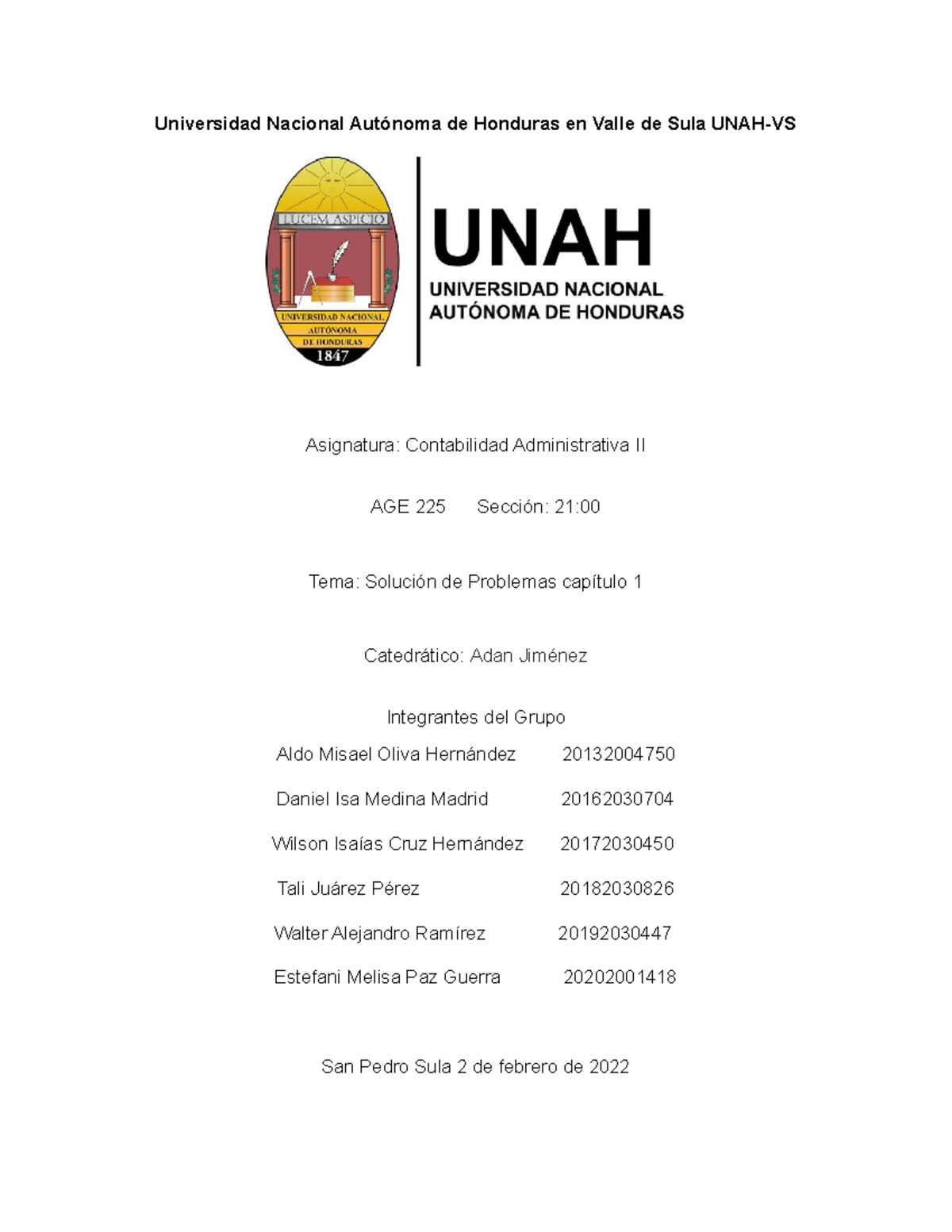 Solución De Problemas Capítulo 1 Universidad Nacional Autónoma De Honduras En Valle De Sula 6298