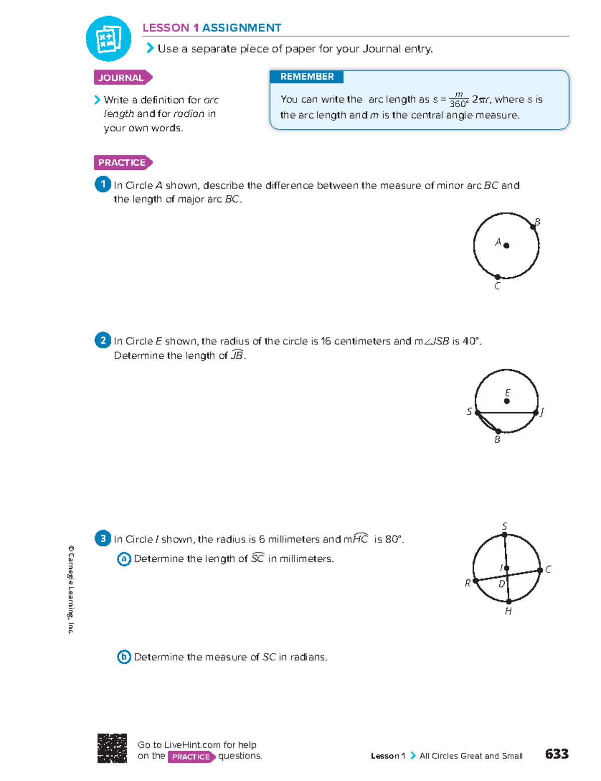 M4T1 Lesson 1 Assignment - © Carnegie Learning, Inc. Lesson 1 All ...