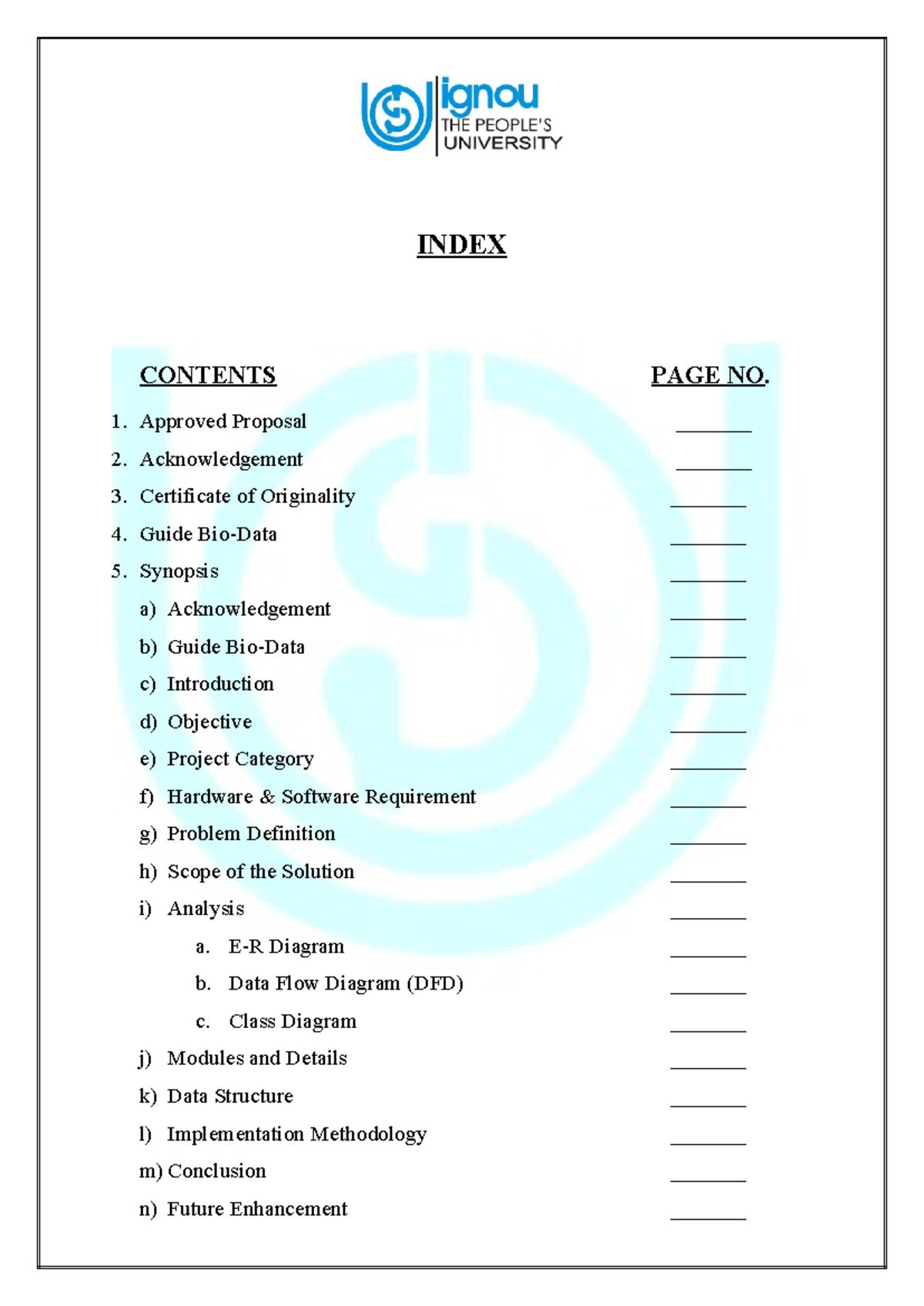 Project - INDEX CONTENTS PAGE NO. 1. Approved Proposal _______ 2 ...