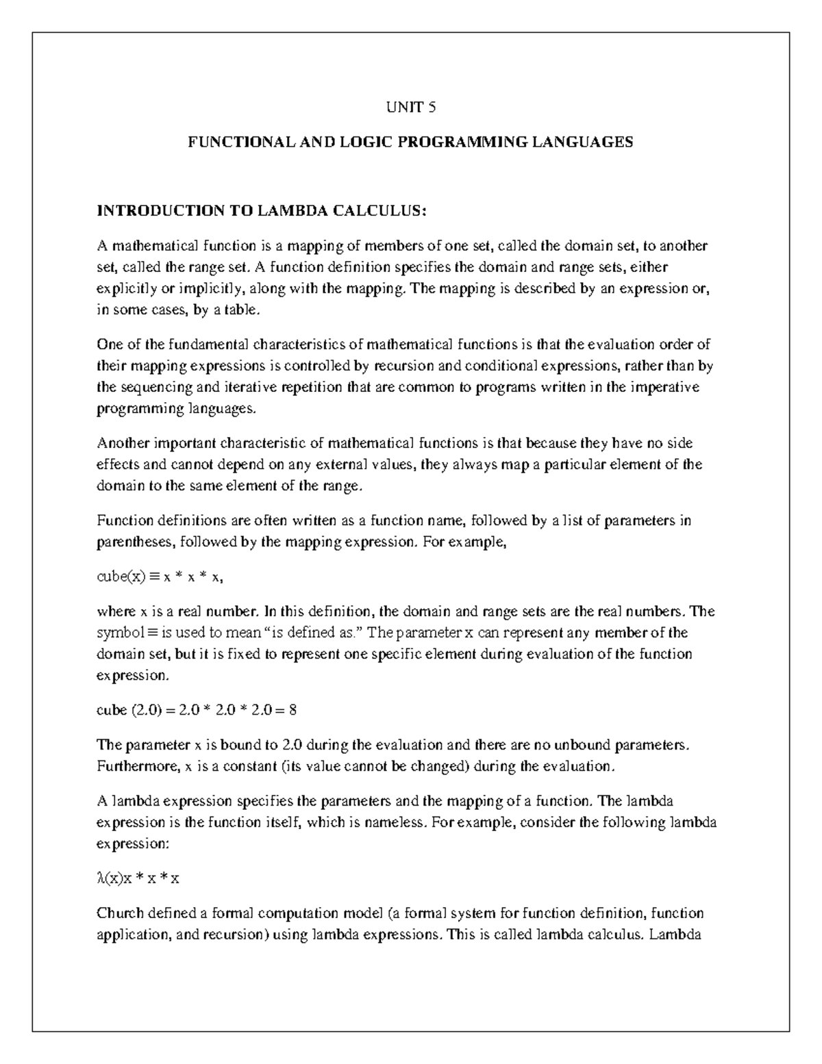 5 UNIT 5 - PPL - UNIT 5 FUNCTIONAL AND LOGIC PROGRAMMING LANGUAGES ...