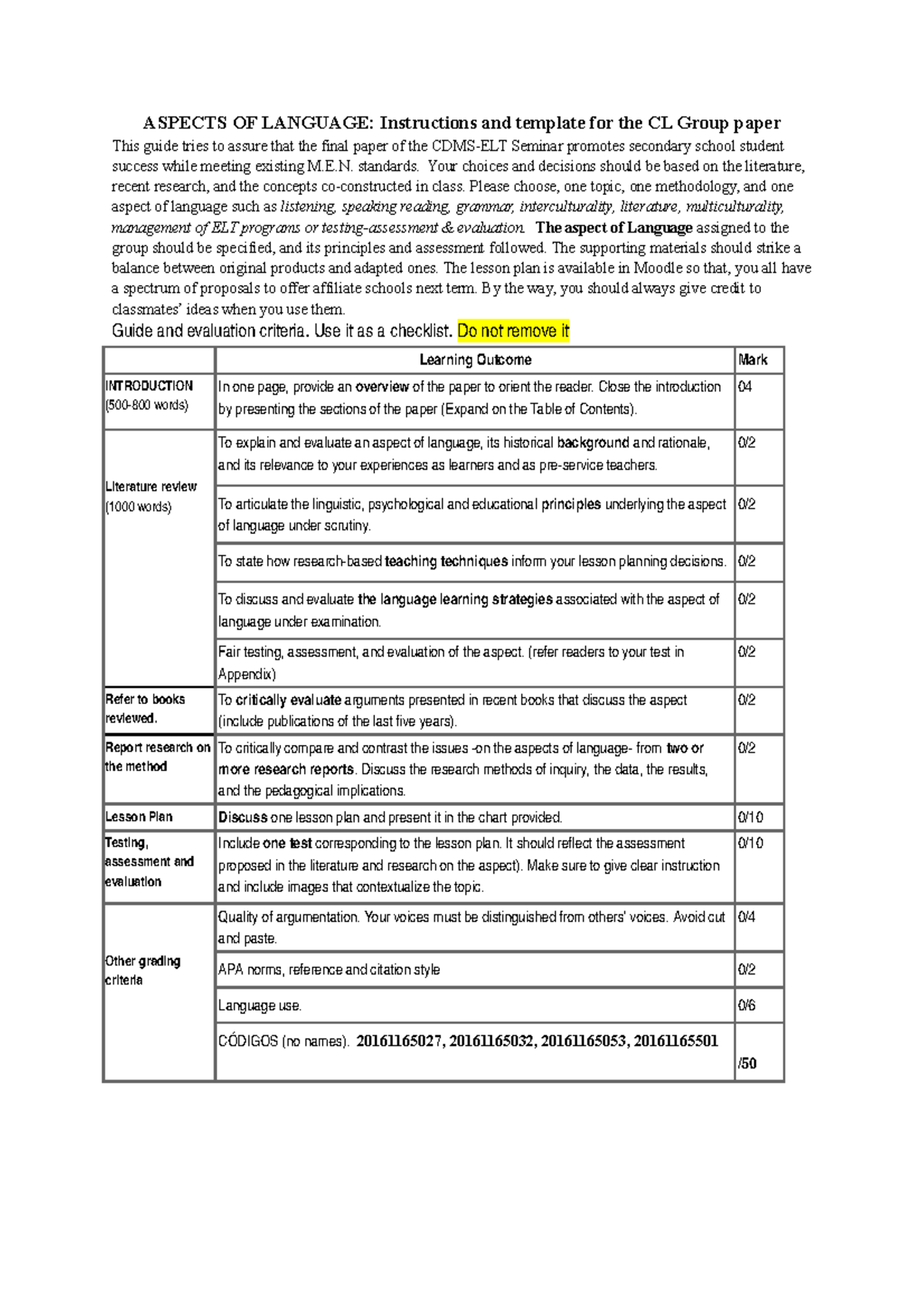 Paper - Multiculturalism - ASPECTS OF LANGUAGE: Instructions and ...