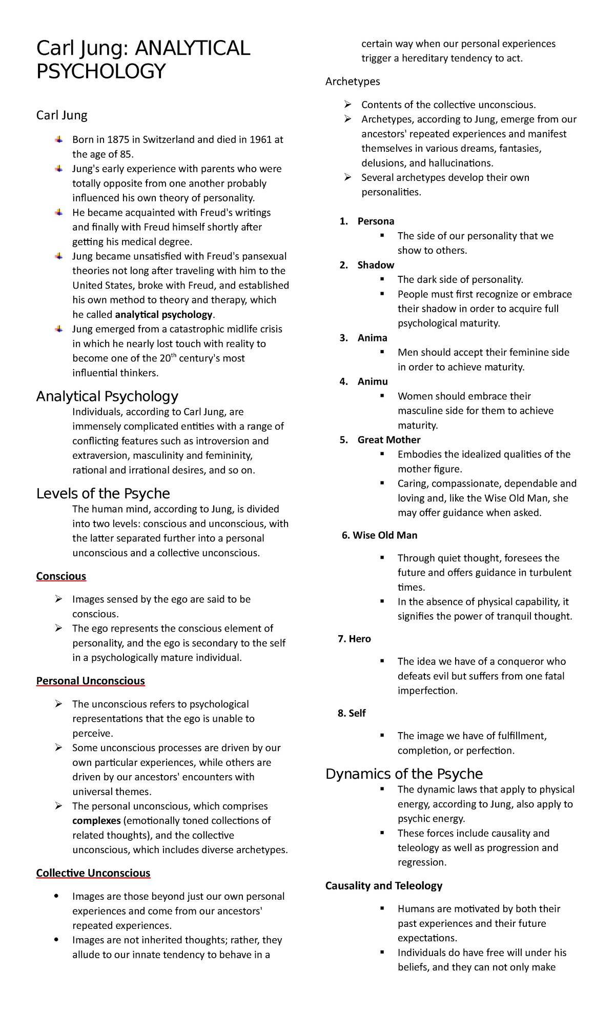 chapter summary of analytical psychology by Carl Jung - Carl Jung: ANALYTICAL PSYCHOLOGY Carl ...
