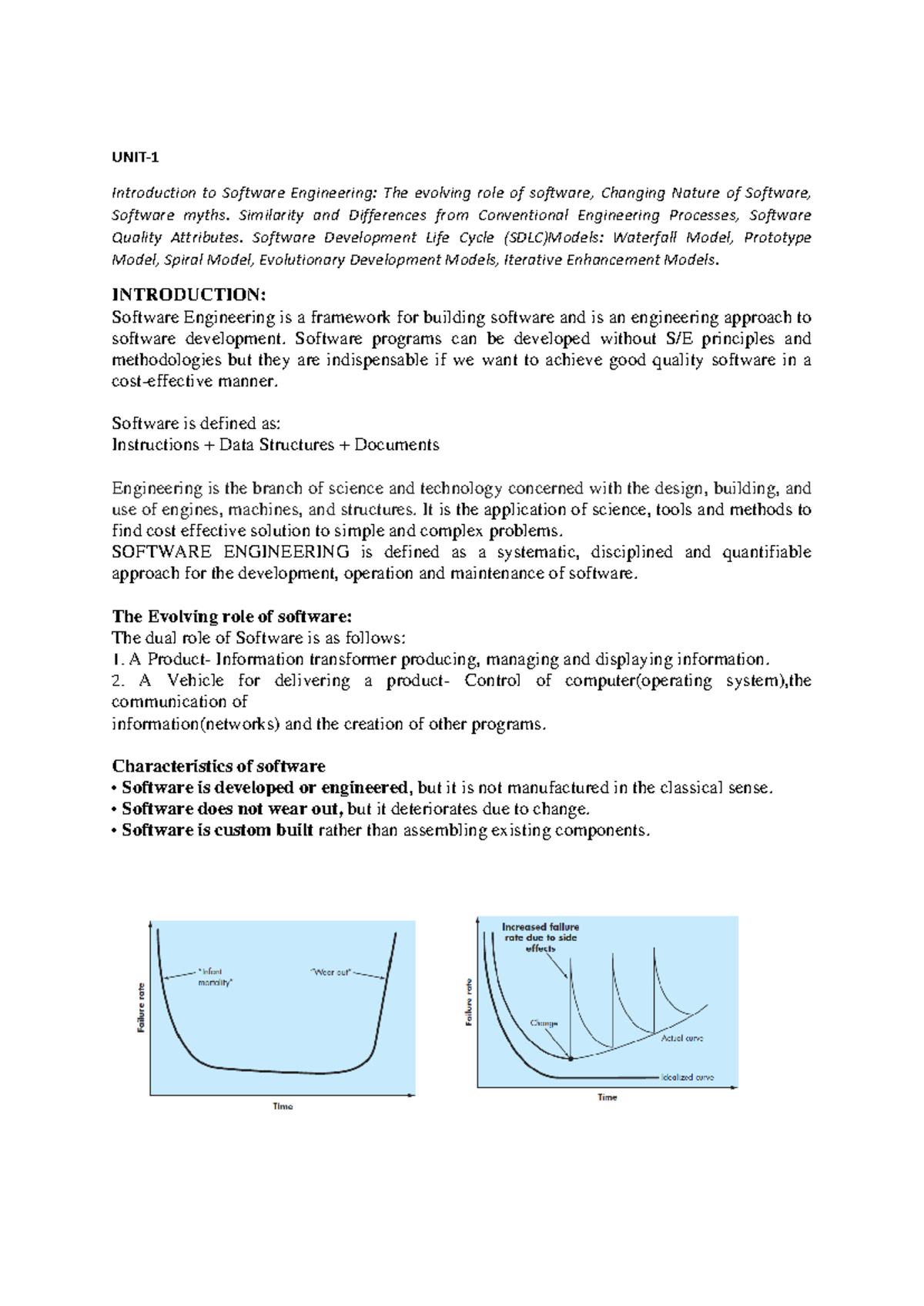 Unit-1 Notes - UNIT- 1 Introduction to Software Engineering: The ...