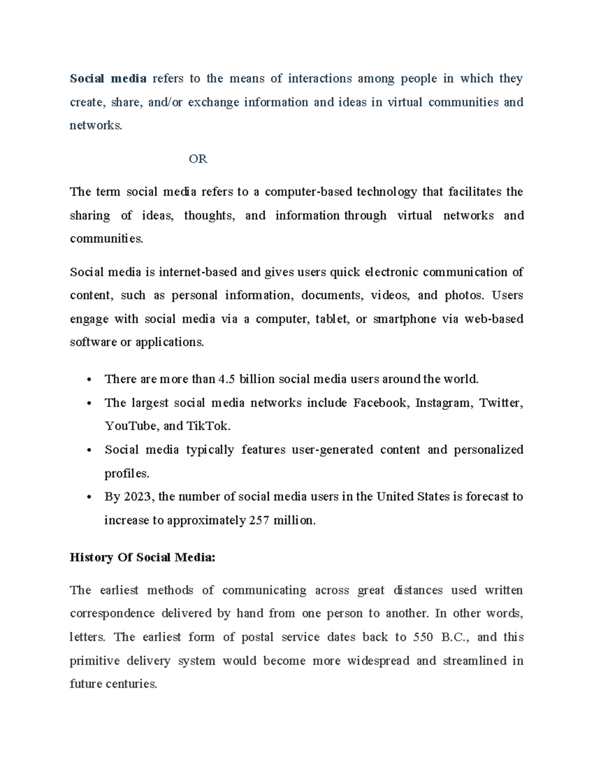 SMA- Module 1 notes SSJCOE - Social media refers to the means of ...