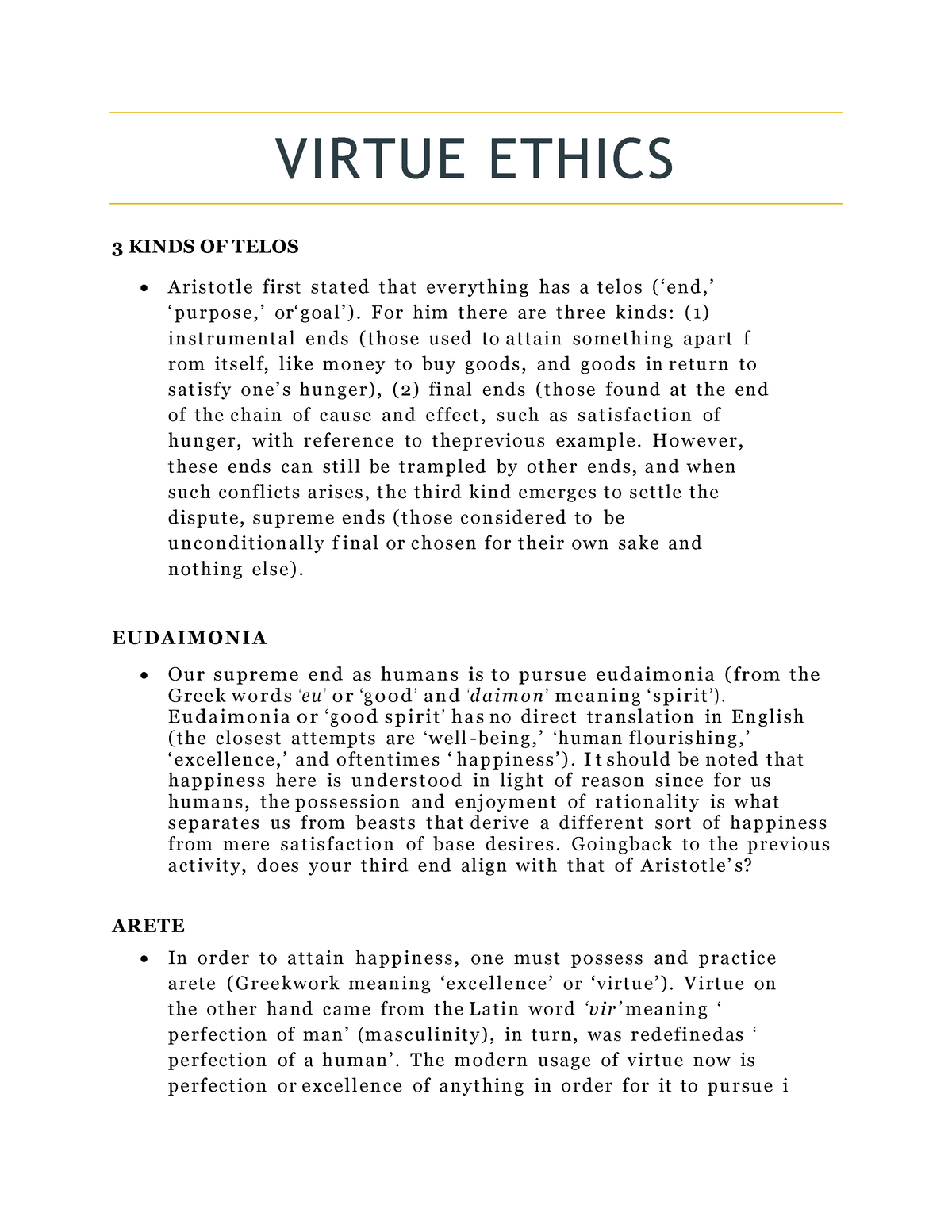 case study for virtue ethics