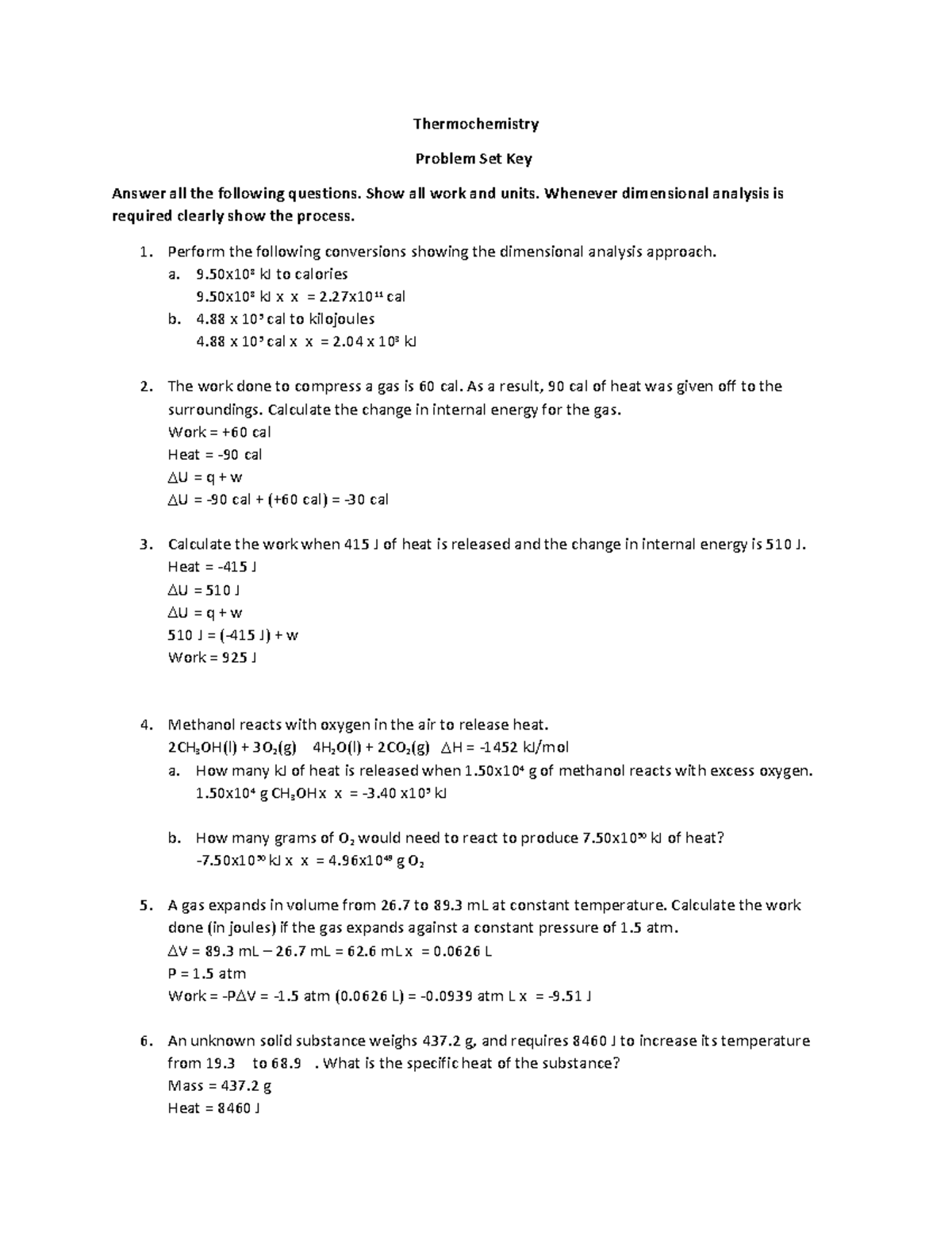 thermo-problem-set-thermochemistry-problem-set-key-answer-all-the