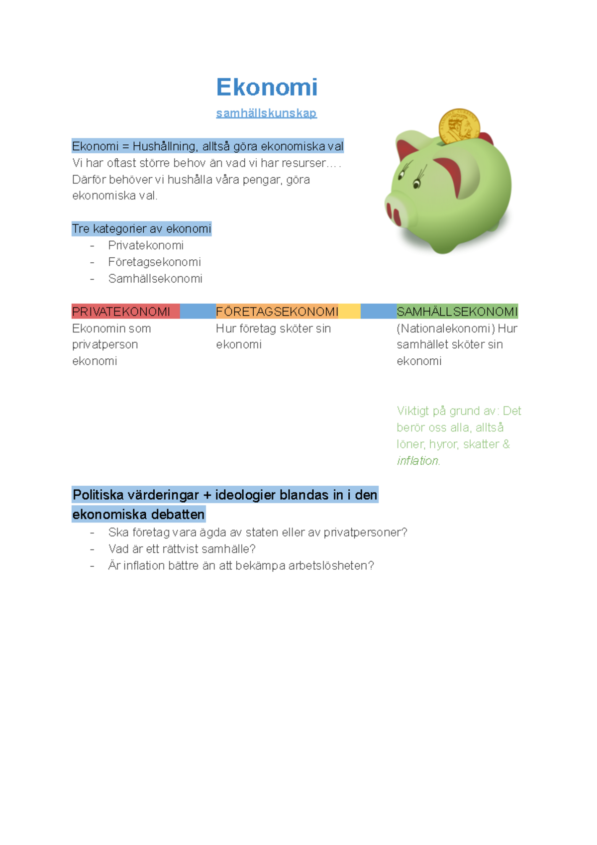 Ekonomi - Samhällskunskap - Ekonomi Samhällskunskap Ekonomi ...