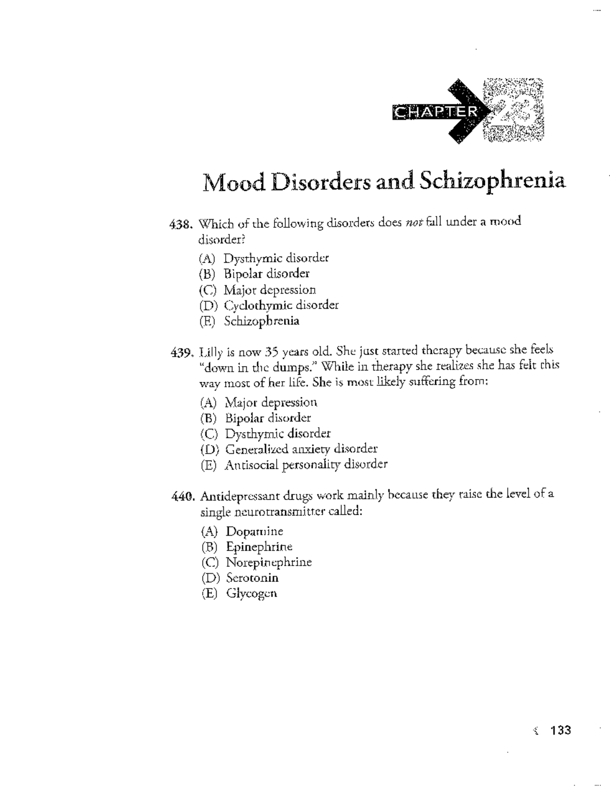 Chapter 23 Mood Disorders and Schizophrenia - Studocu