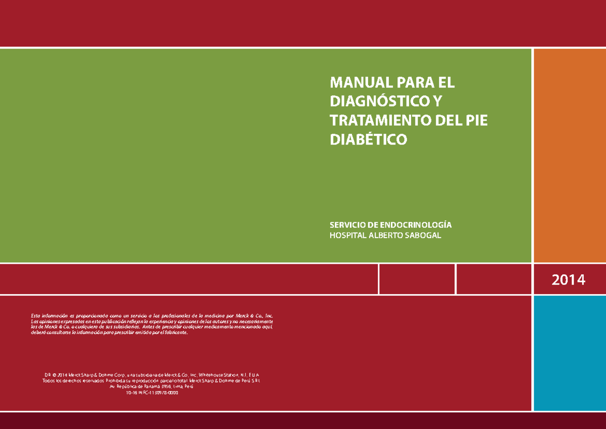 Manual de pie diabetico 2014 MANUAL PARA EL DIAGNÓSTICO Y TRATAMIENTO