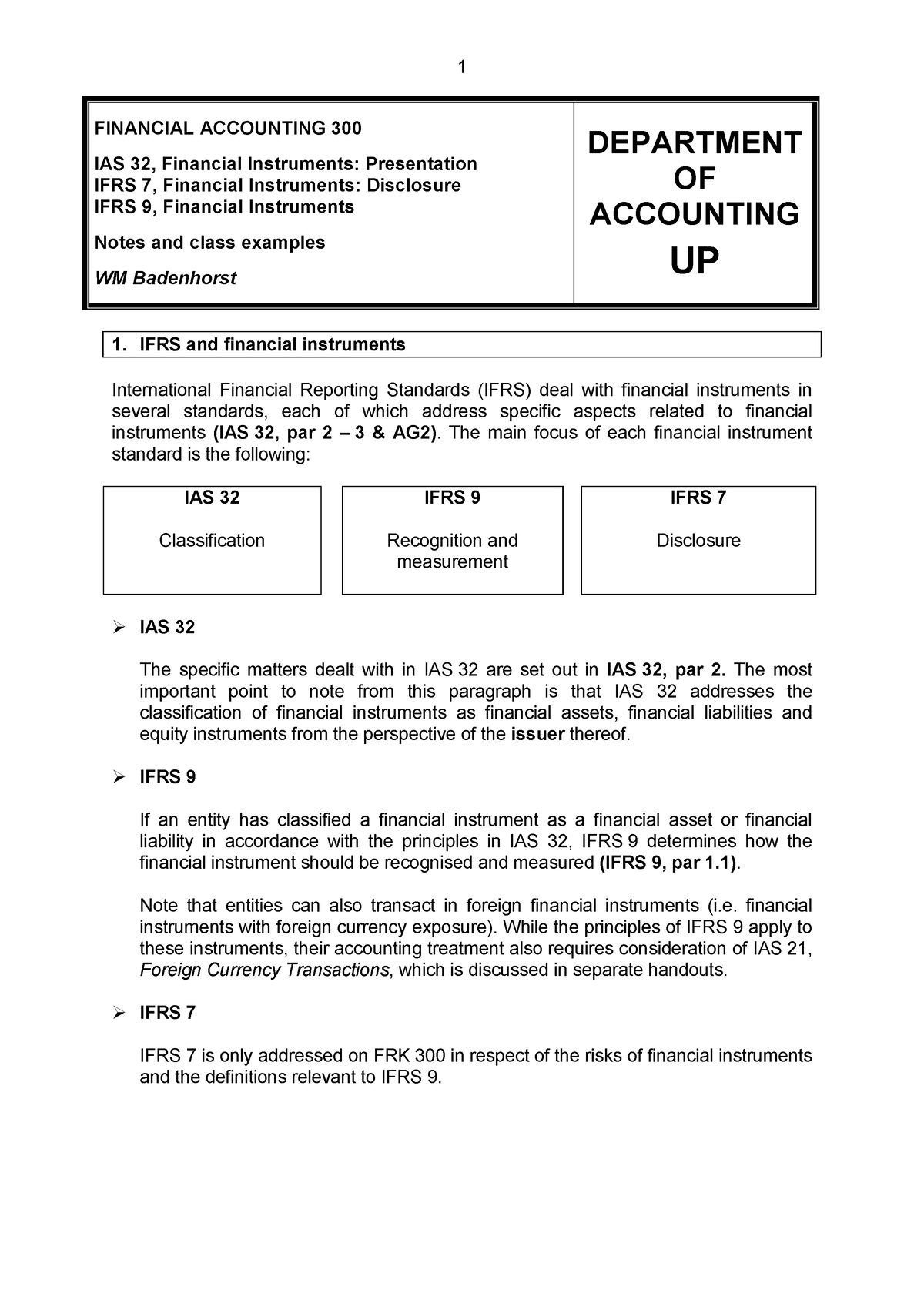 IFRS 9 & IAS 32 Notes And Class Examples 2021 - FINANCIAL ACCOUNTING ...