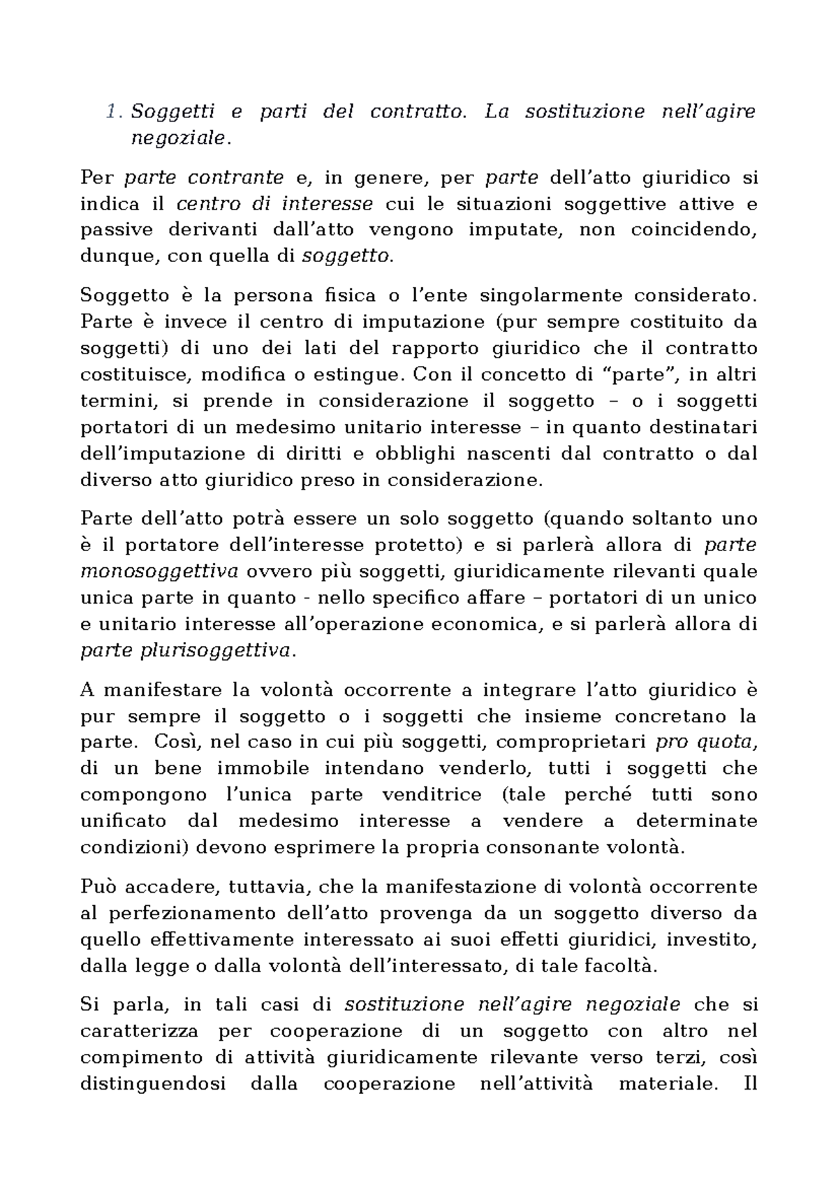 Tredicesima lezione. La rappresentanza volontaria e il contratto per persona da nominare 1 e Tredicesima lezione. La rappresentanza volontaria e il contratto per persona da nominare 1 e