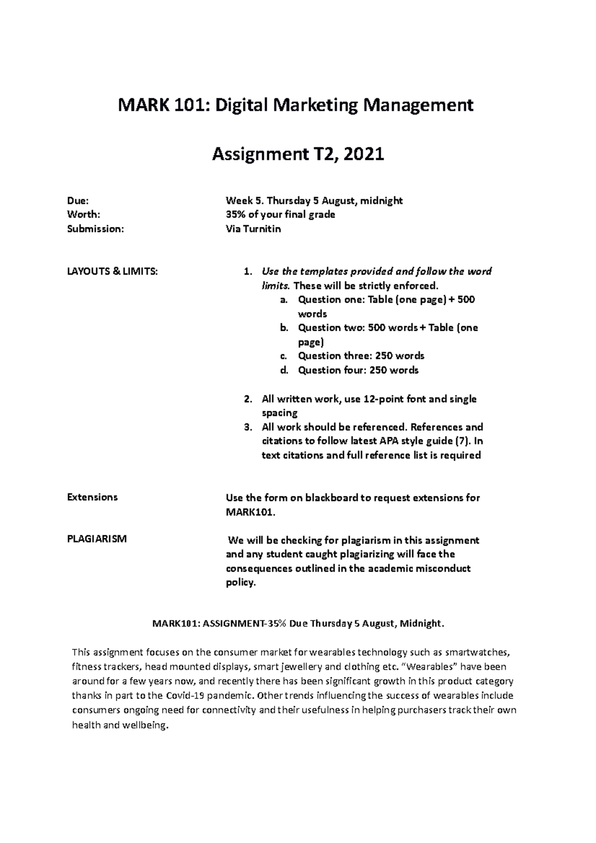 digital marketing institute assignment 1