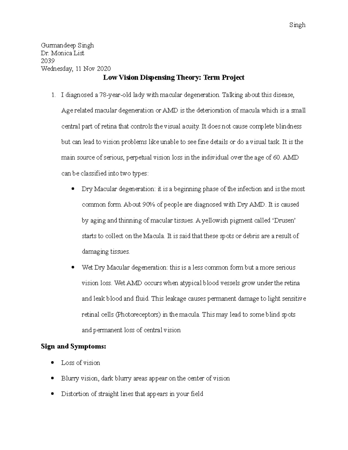 Low Vision Dispensing Theory Macular Degeneration Studocu