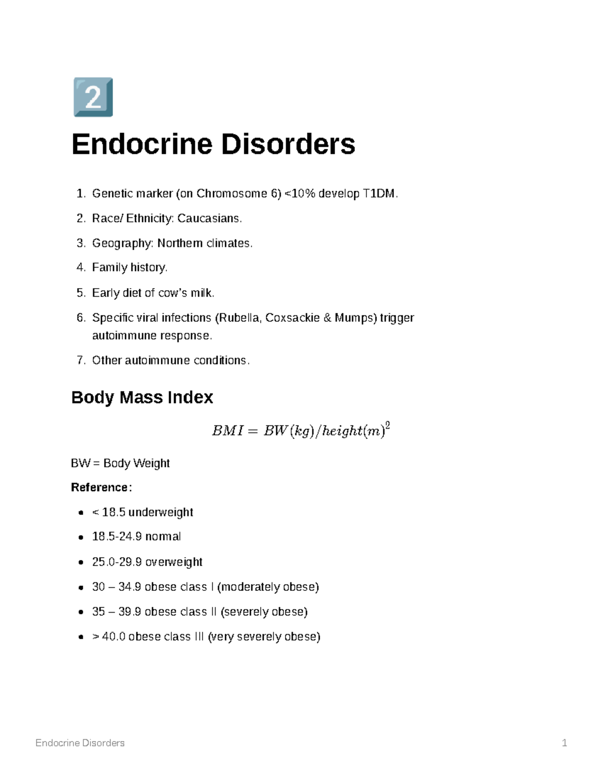Endocrine Disorders Å Endocrine Disorders marker (on