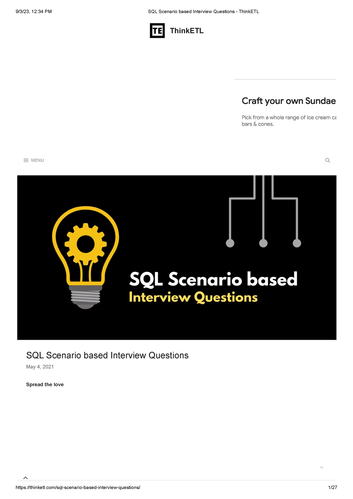 SQL Scenario Based Interview Questions - Think ETL - SQL Scenario Based ...