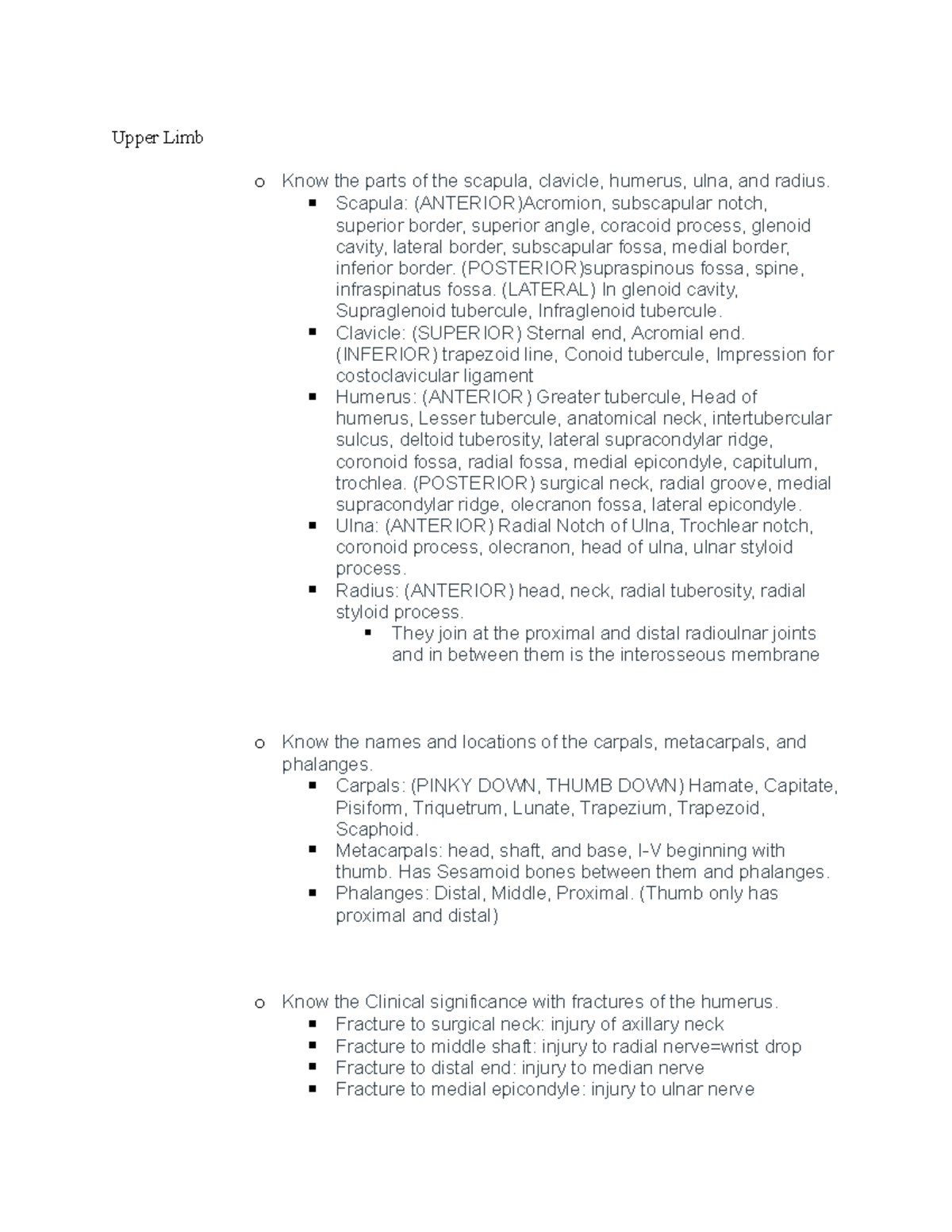 Exam 4 study guide anatomy ZOO 3733C UCF Studocu