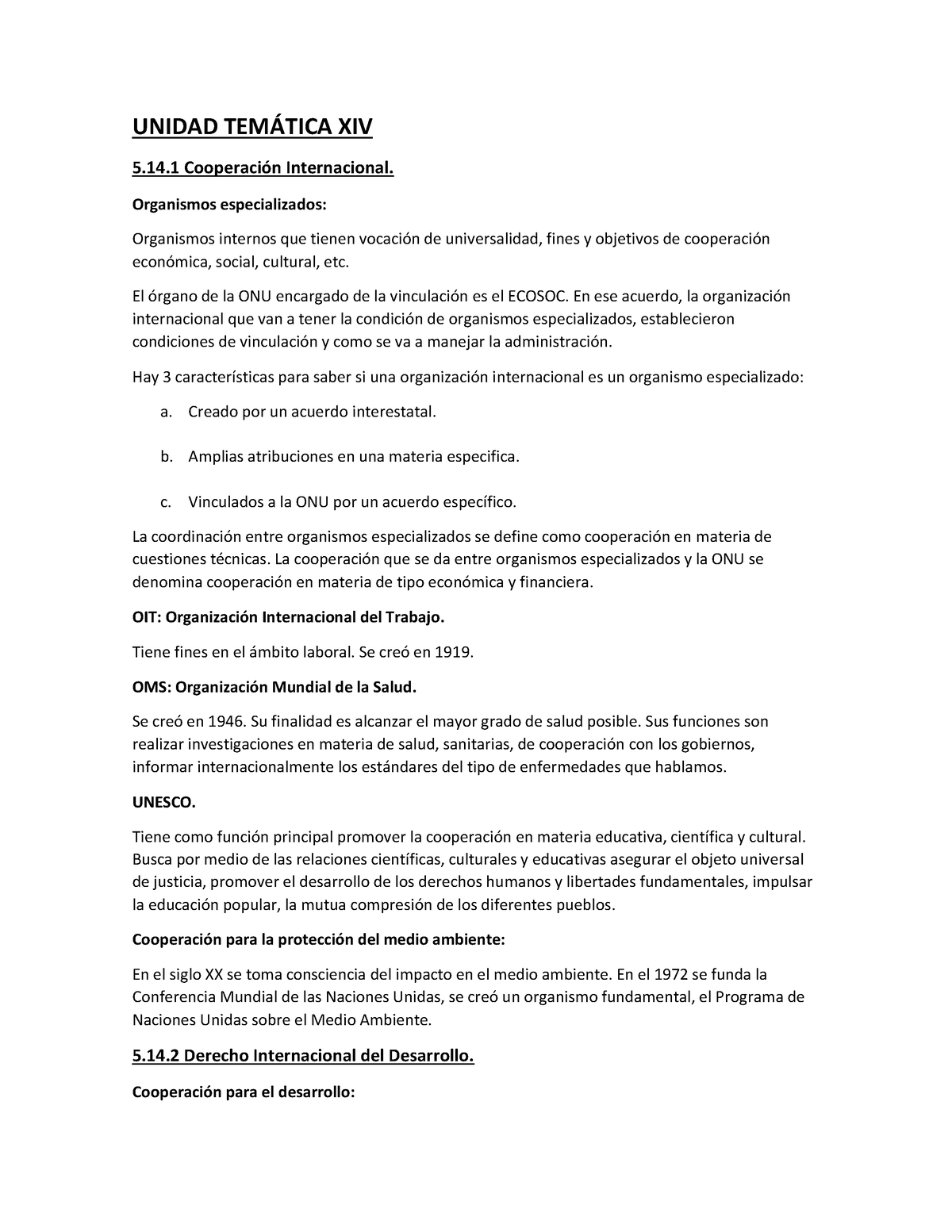 DIP BOL14 Resumen Unidad 14 Derecho Internacional Publico UNIDAD TEMTICA XIV 5 14