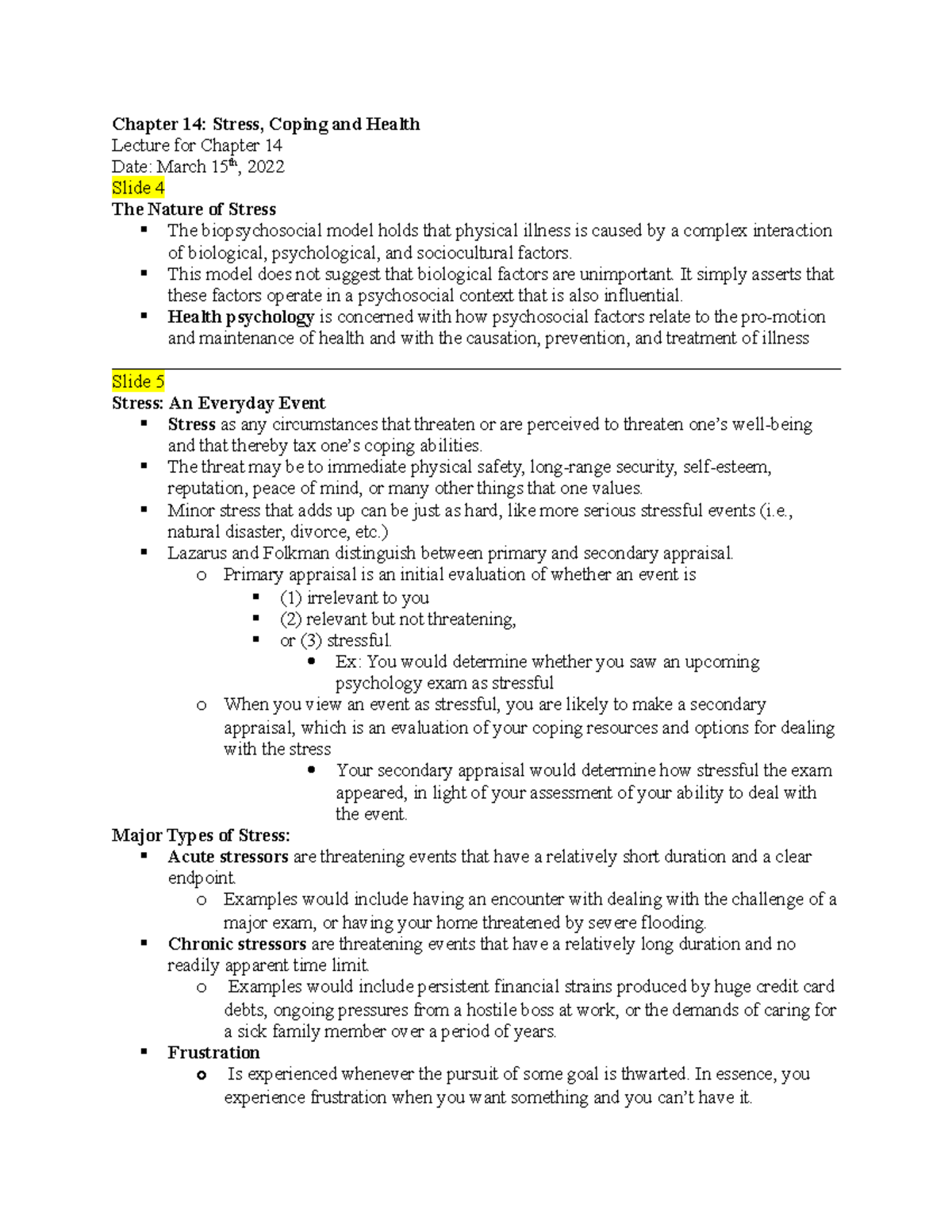 chapter-14-stress-coping-and-health-chapter-14-stress-coping-and