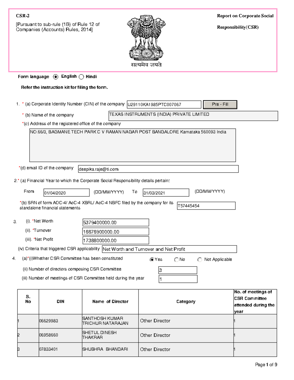 Form Addendum To AOC-4 CSR-06042022 Signed - Form Language CSR-2 Report ...