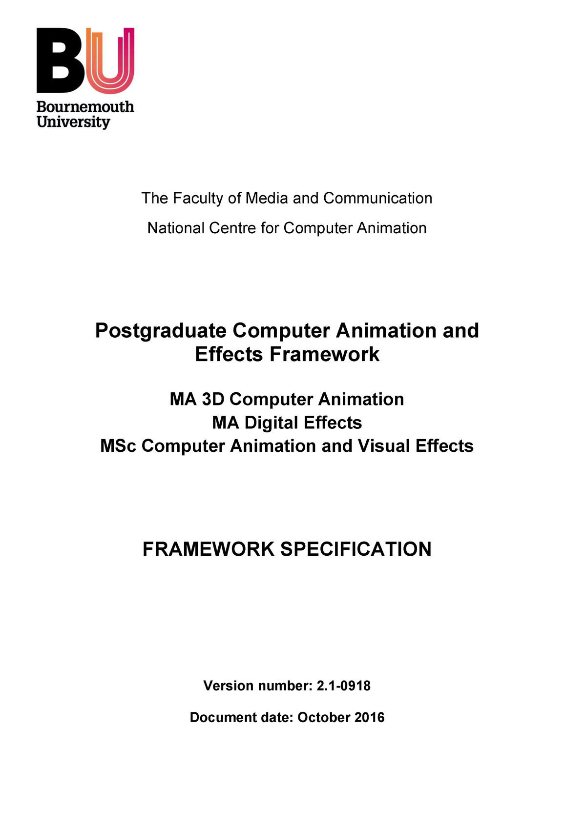 Pg computer animation and effects fw - The Faculty of Media and  Communication National Centre for - Studocu