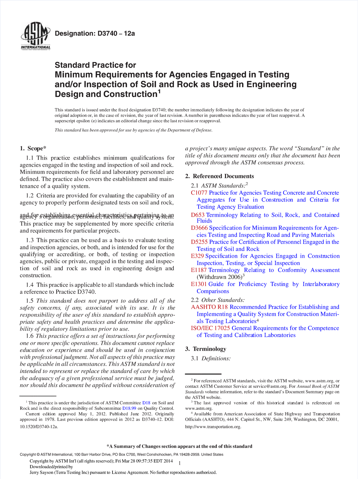 Astm-d3740 - Designation: D3740Designation: D3740 −− 12a12a Standard ...