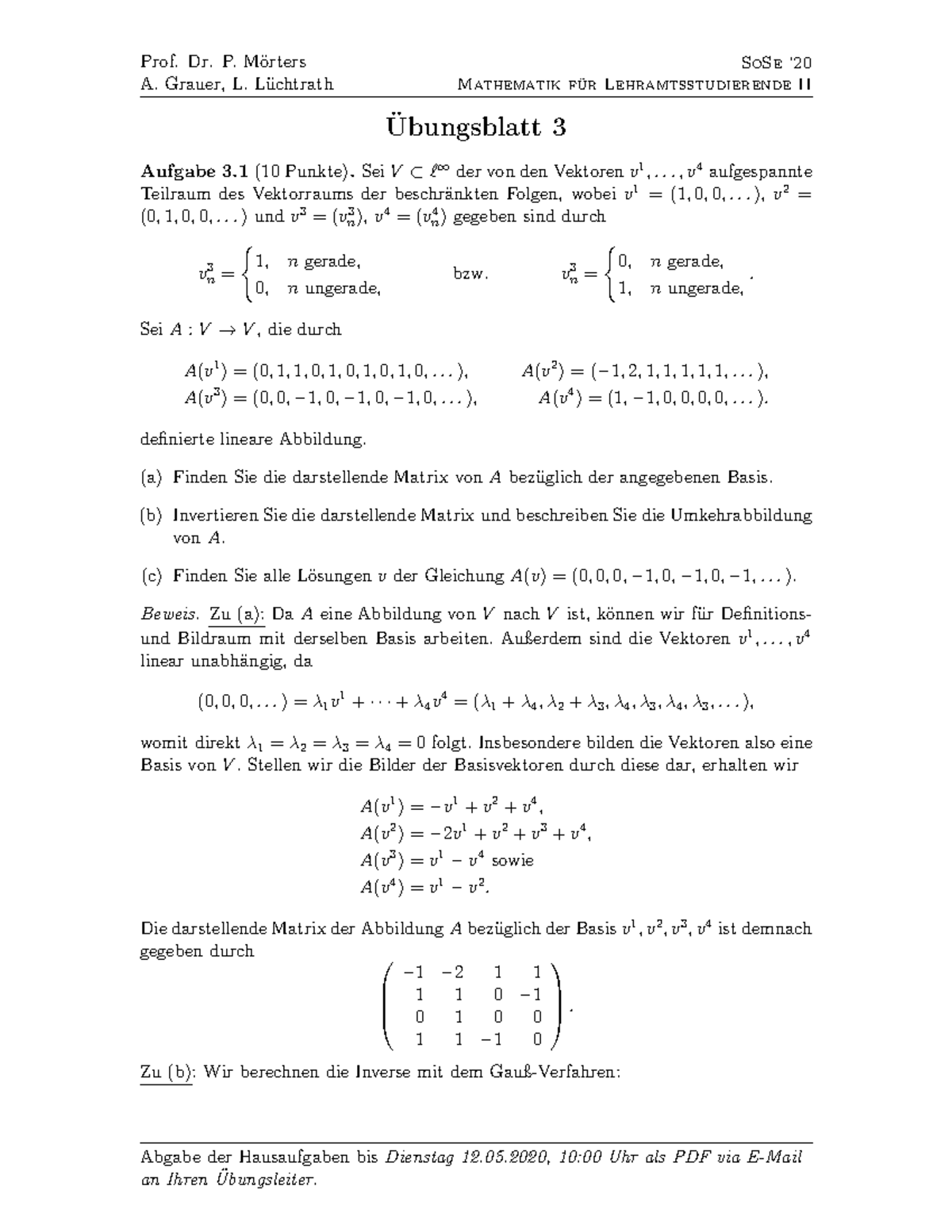 Uebungsaufgaben - Loesungsskizze Zur Analysis_ Blatt - A. Grauer, L ...