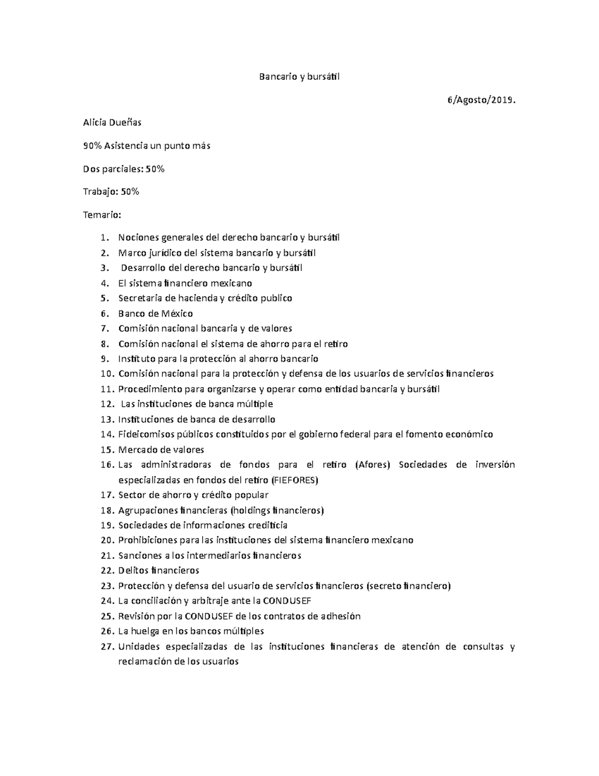 Bancario Y Bursatil - Apuntes - Bancario Y Bursátil 6/Agosto/2019 ...