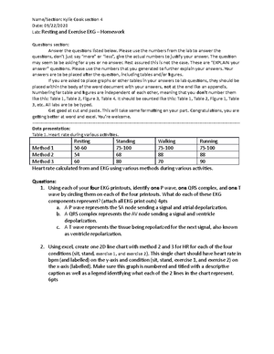 Blood Pressure and Heart Rate Lab - KINE 376L - Studocu