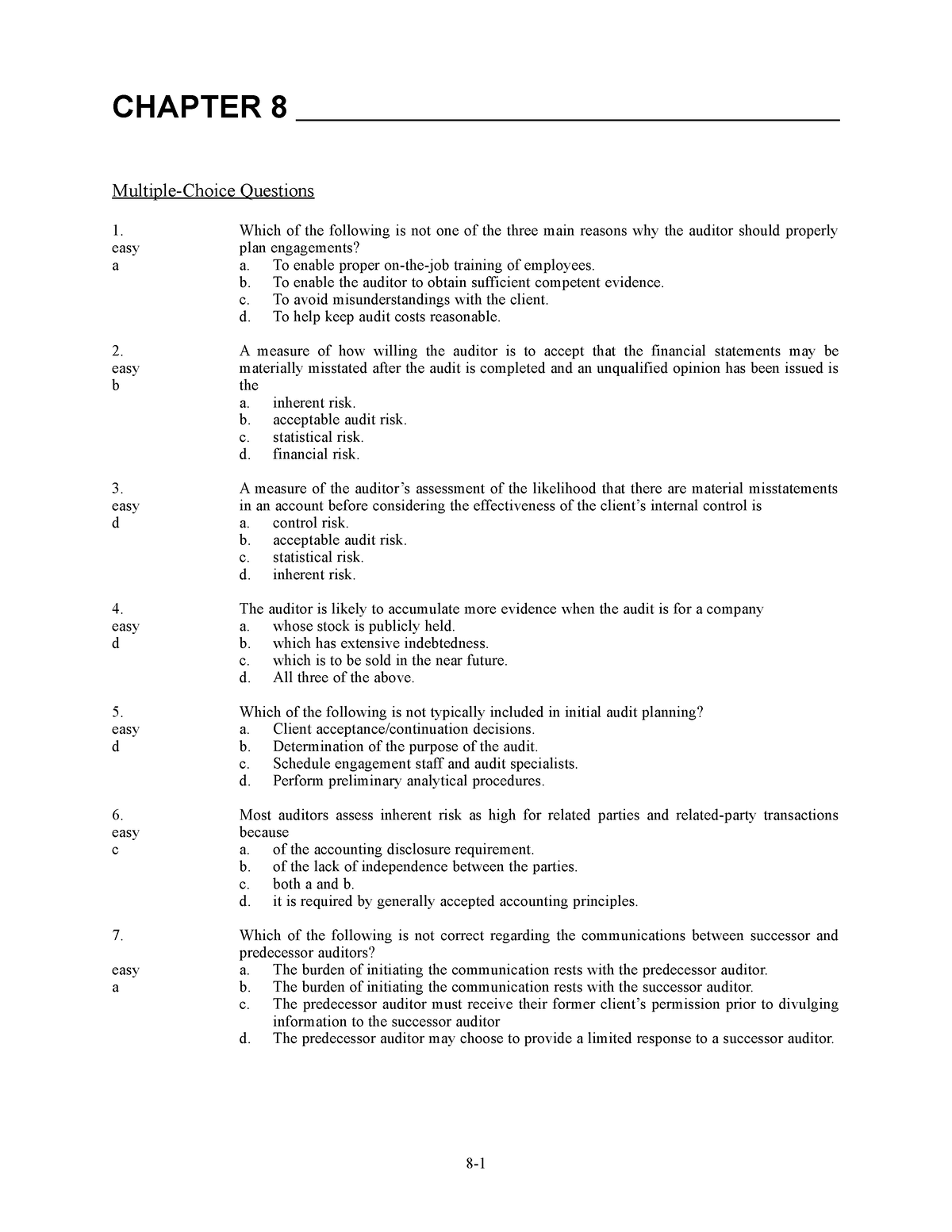 TIF CH08 - This Test Bank Includes Selected Questions That Relate Only ...