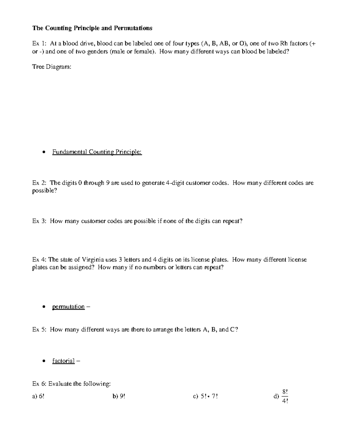 Unit 8 Notes ALL - Help you pass - The Counting Principle and ...