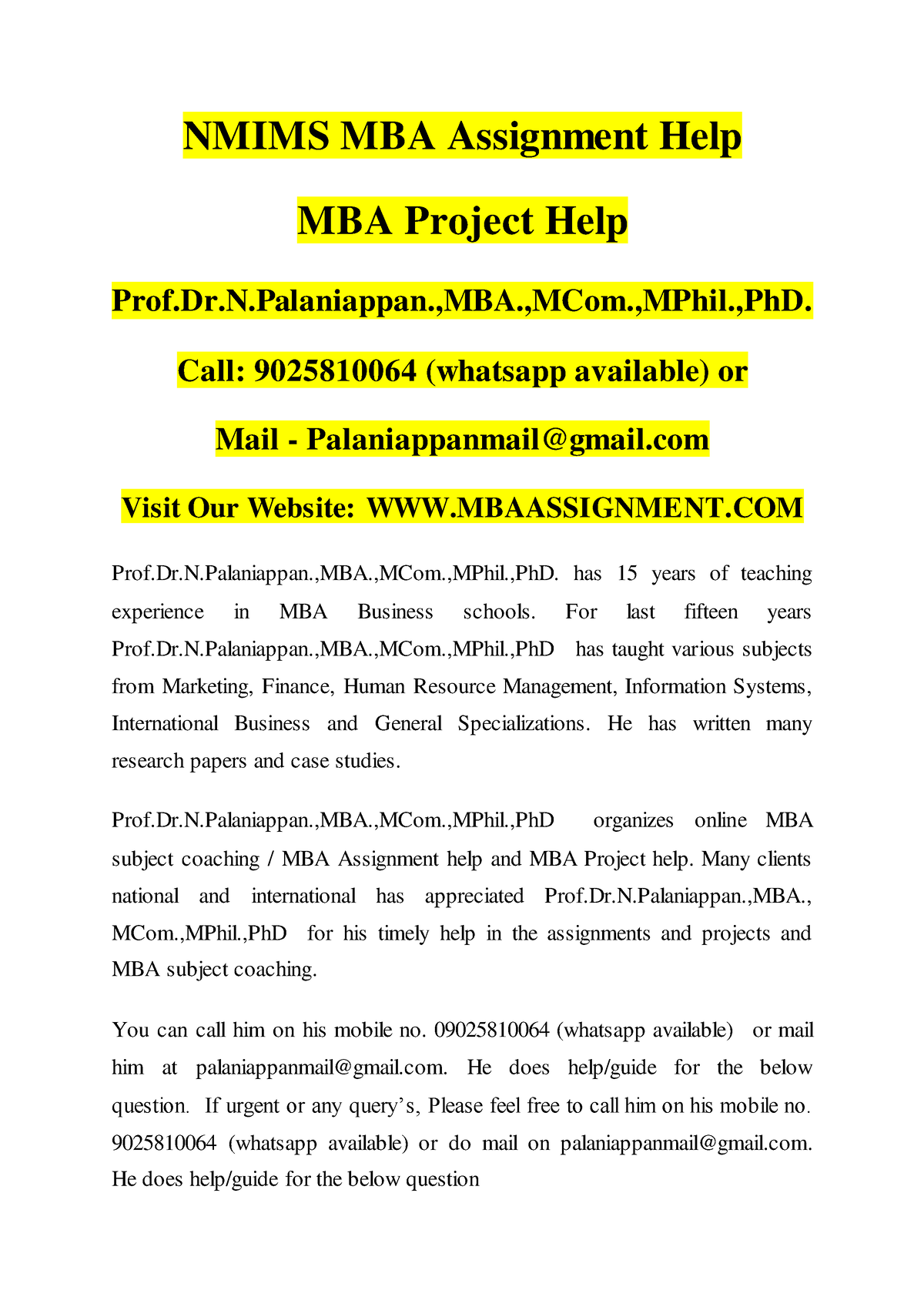 nmims online mba assignment