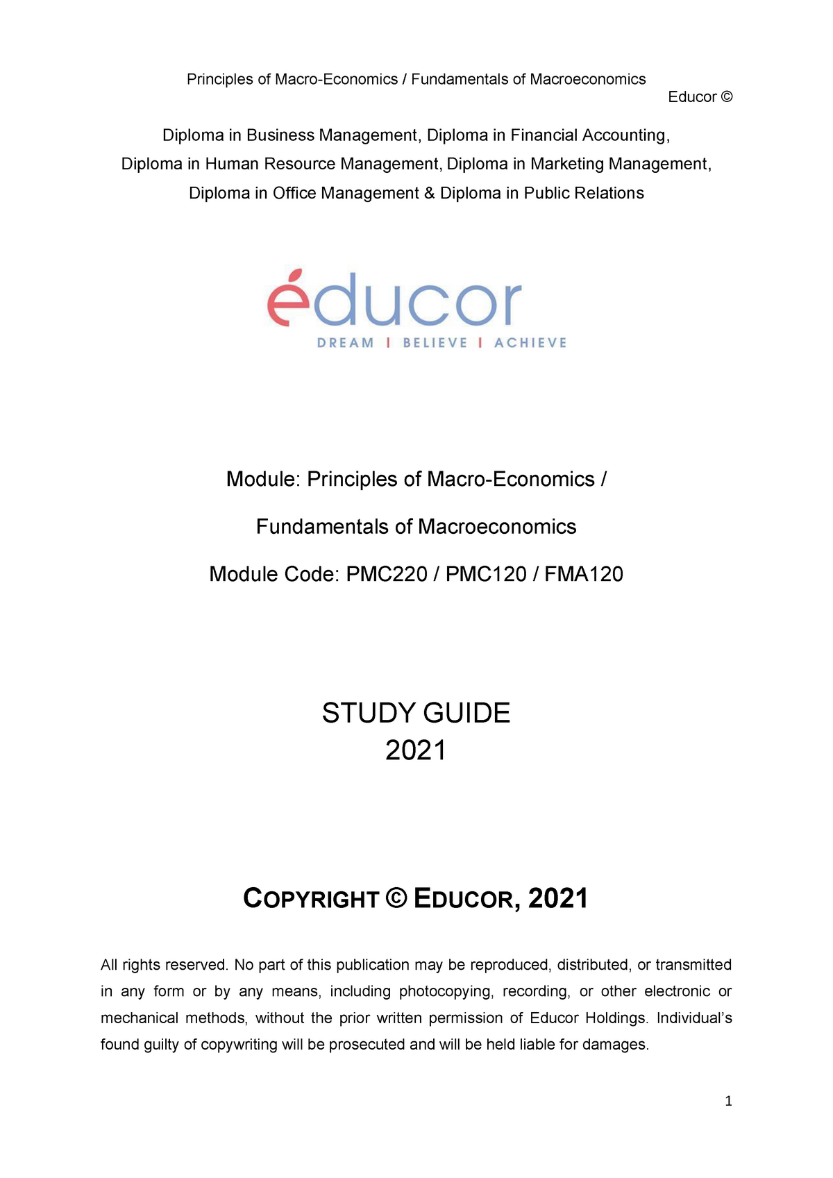 Principles Of Macroeconomics 2020 2S (1) - Studocu