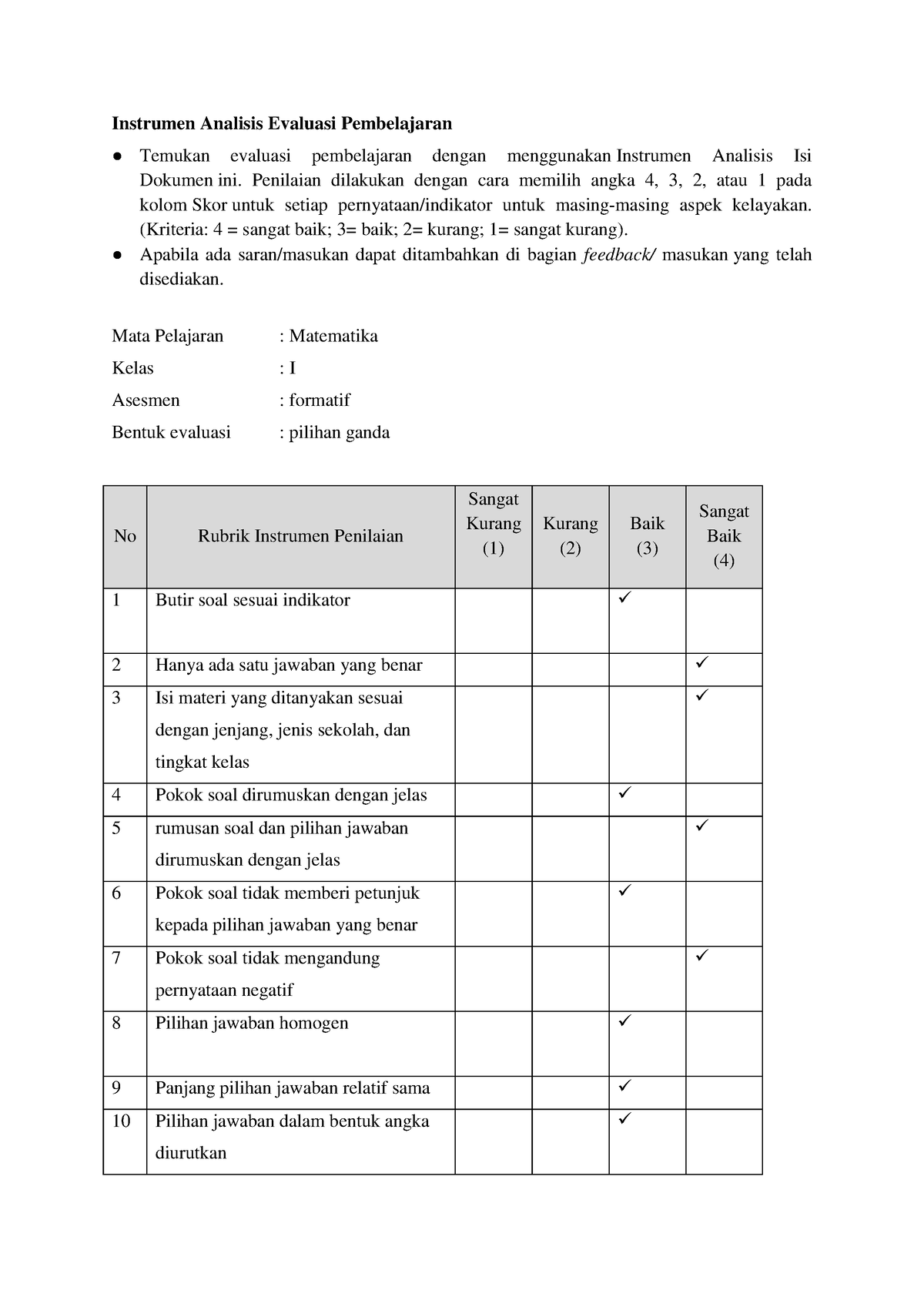 T1 Eksplorasi Konsep Instrumen Analisis Evaluasi Pembelajaran ...