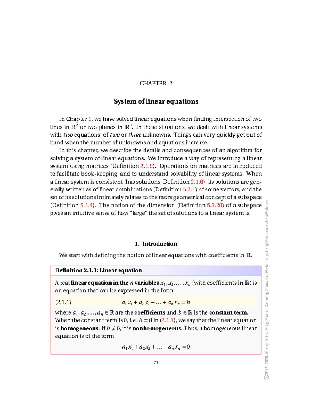 Linear Algebra-Intro-Chap21 - CHAPTER 2 System Of Linear Equations In ...