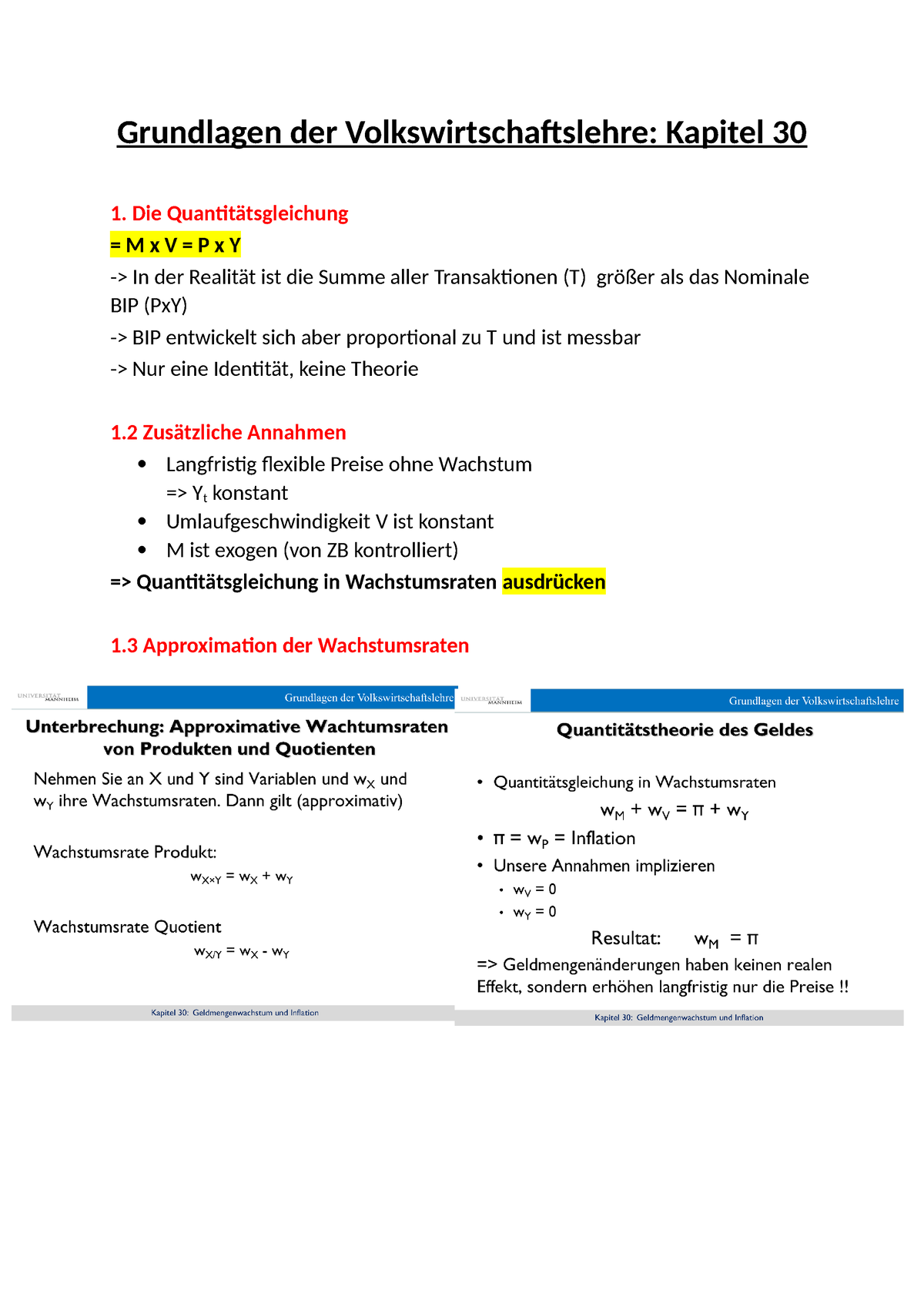 Kapitel 30 - Zusammenfassung Grundlagen Der Volkswirtschaftslehre ...