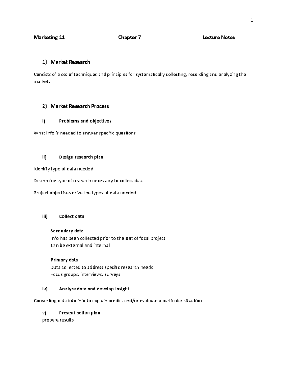 Ch 7 Lec Notes Grewal - Marketing 11 Chapter 7 Lecture Notes 1) Market ...