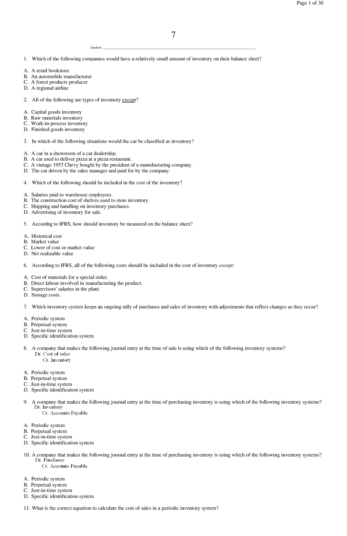 Chapter 7 Questions - 7 _Student: - Studocu