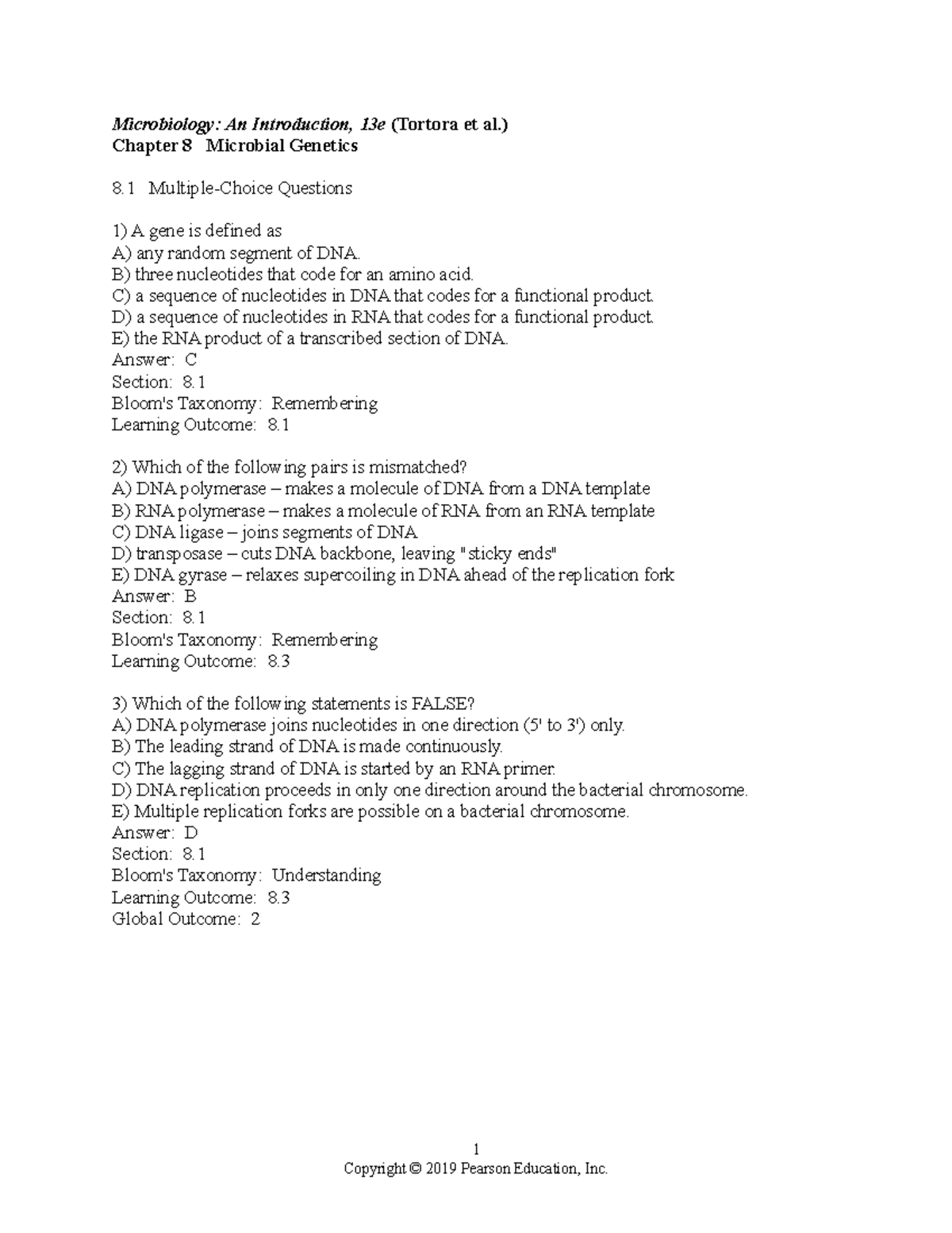 Chapter 08 - Possible and practice exam questions - Microbiology: An ...