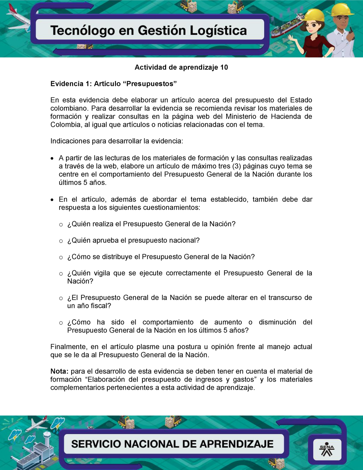 10Evidencia 1 - Evidencia - Centro De Aprendizaje Sena - SENA - Studocu