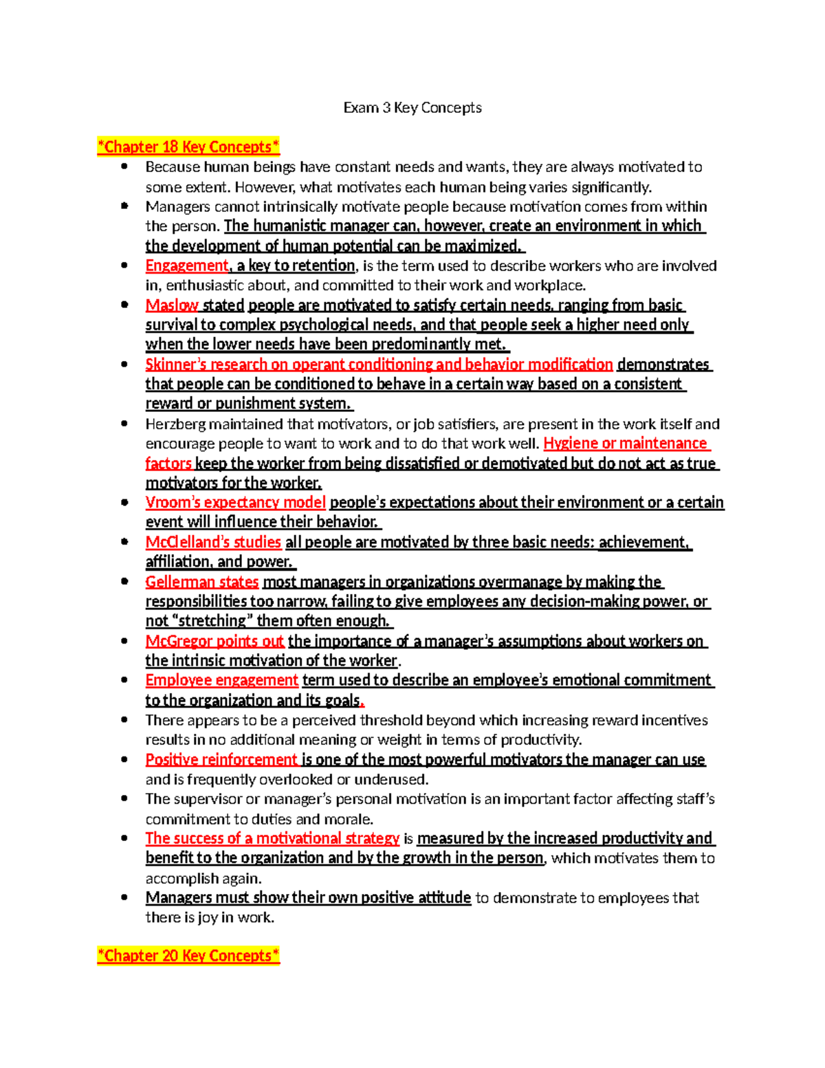 Exam 3 Key Concepts - Summary Leadership in Nursing - Exam 3 Key ...