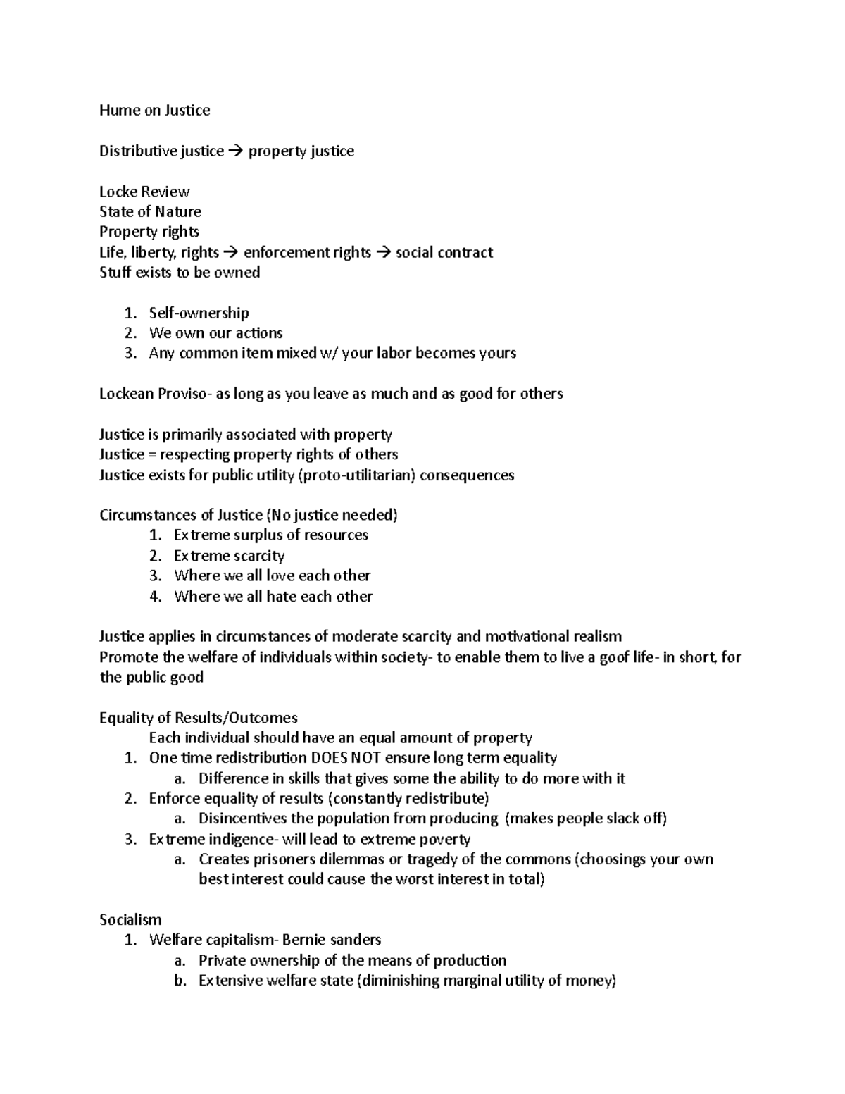 David Hume on Justice Hume on Justice Distributive justice property
