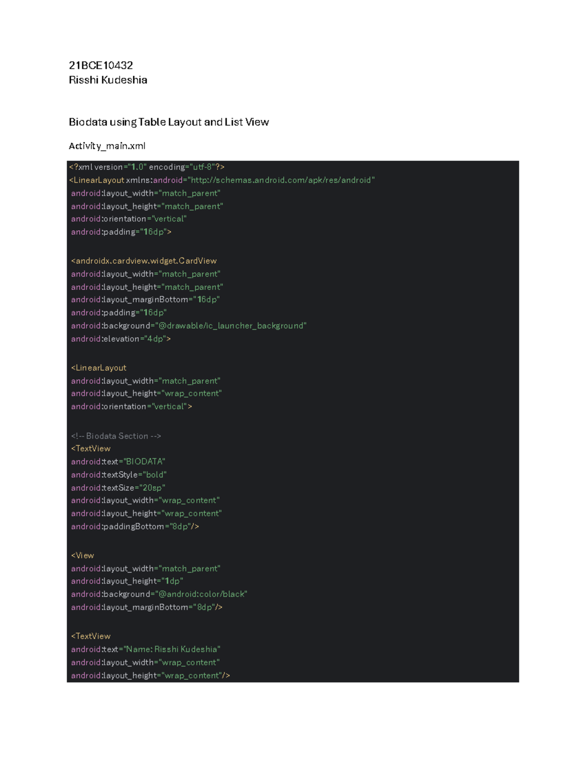 Document 66 - lab manual - Risshi Kudeshia Biodata using Table Layout ...