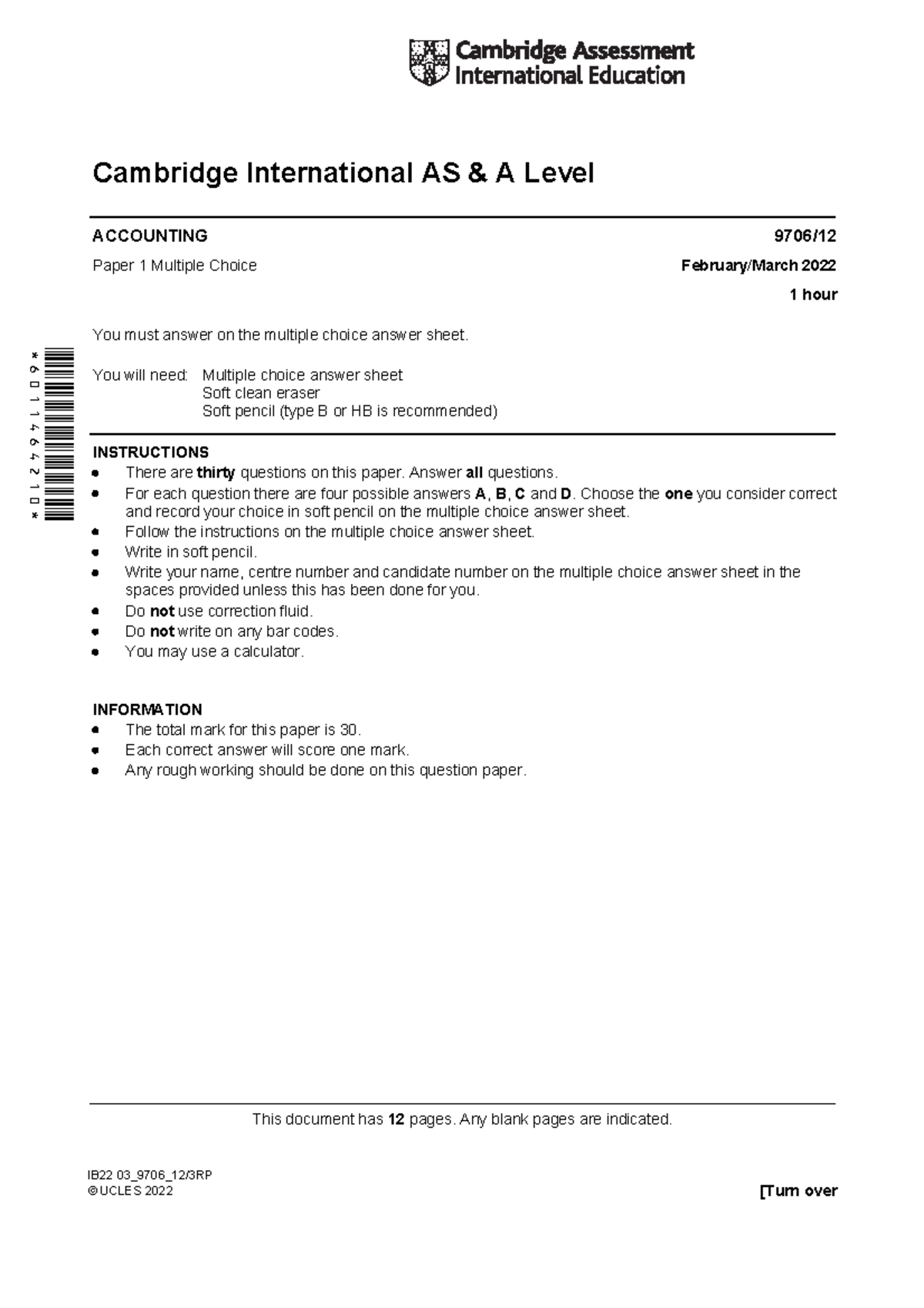 9706 M22 Qp 12 Very Useful To Refer Accounting Syllabus For As And A Level This Document Has 9706 M22 Qp 12 Very Useful To Refer Accounting Syllabus For As And A Level This Document Has