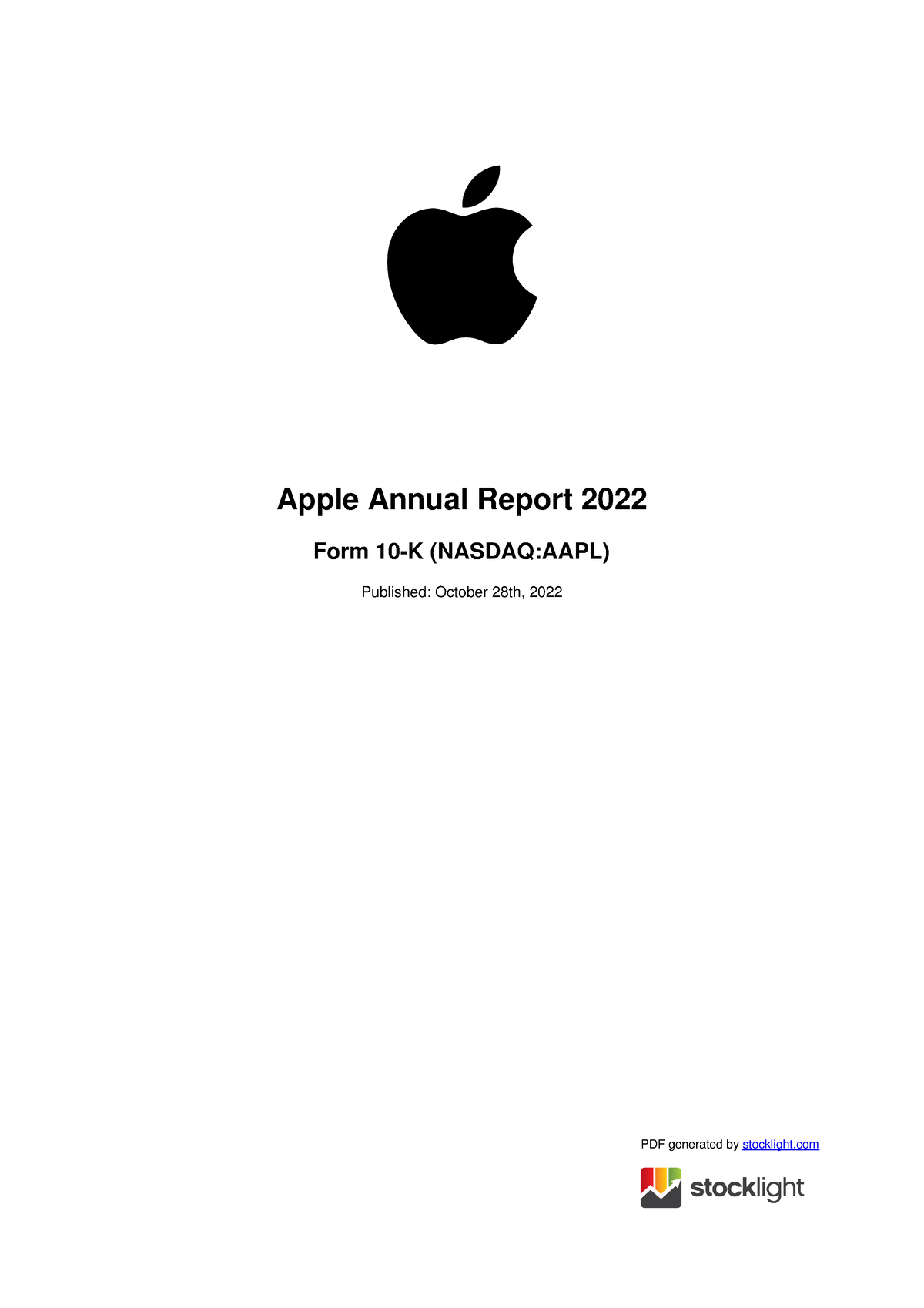 Apple Annual Report 20549 FORM 10K (Mark One) ☒ ANNUAL REPORT